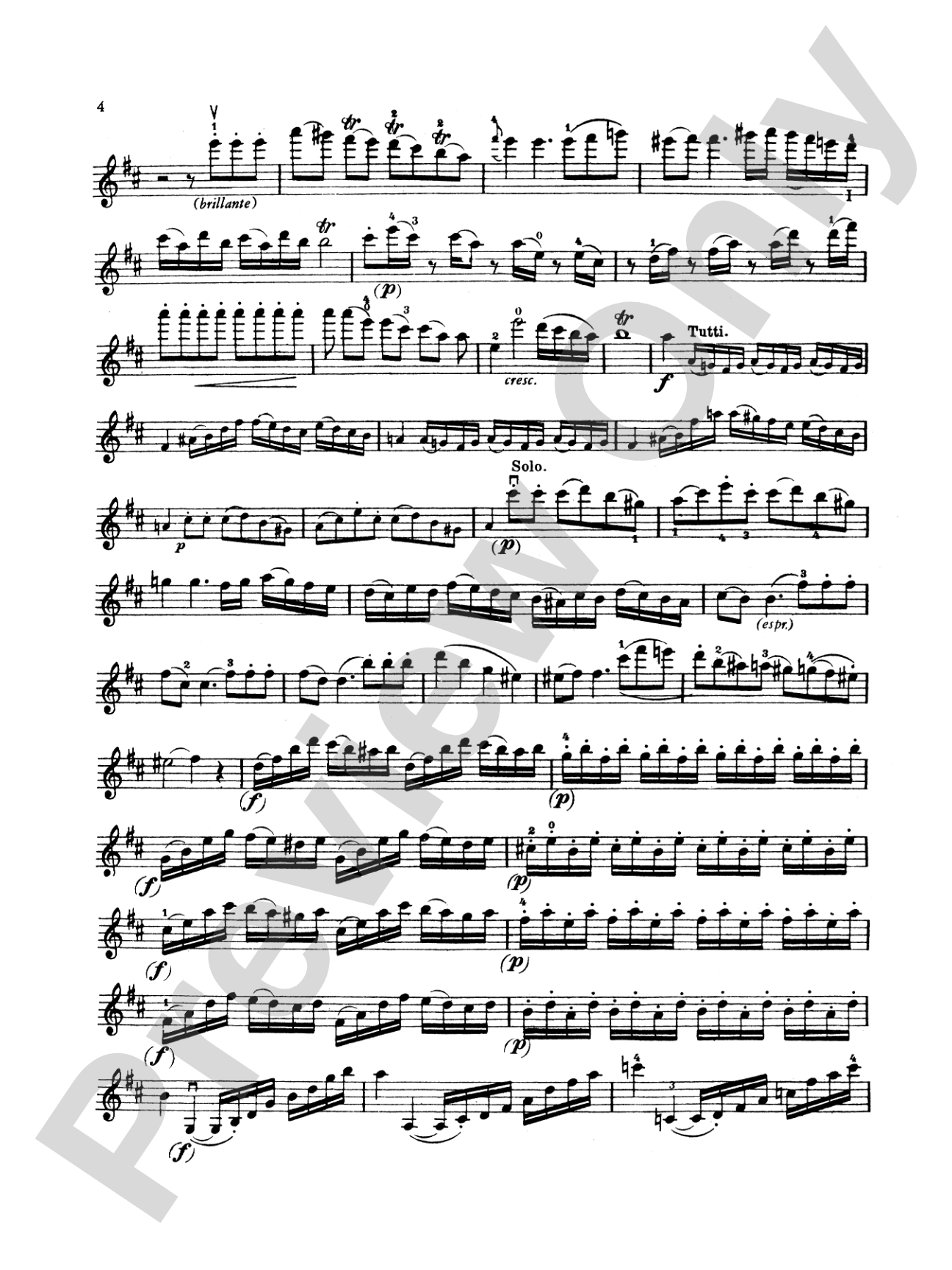 Mozart: Violin Concerto No. 4 in D Major, K. 218: Violin Book