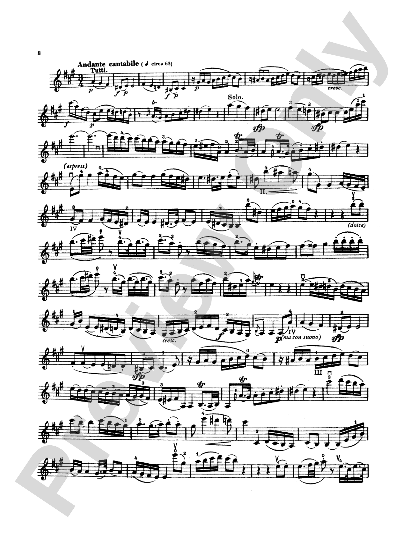 Mozart: Violin Concerto No. 4 in D Major, K. 218: Violin Book