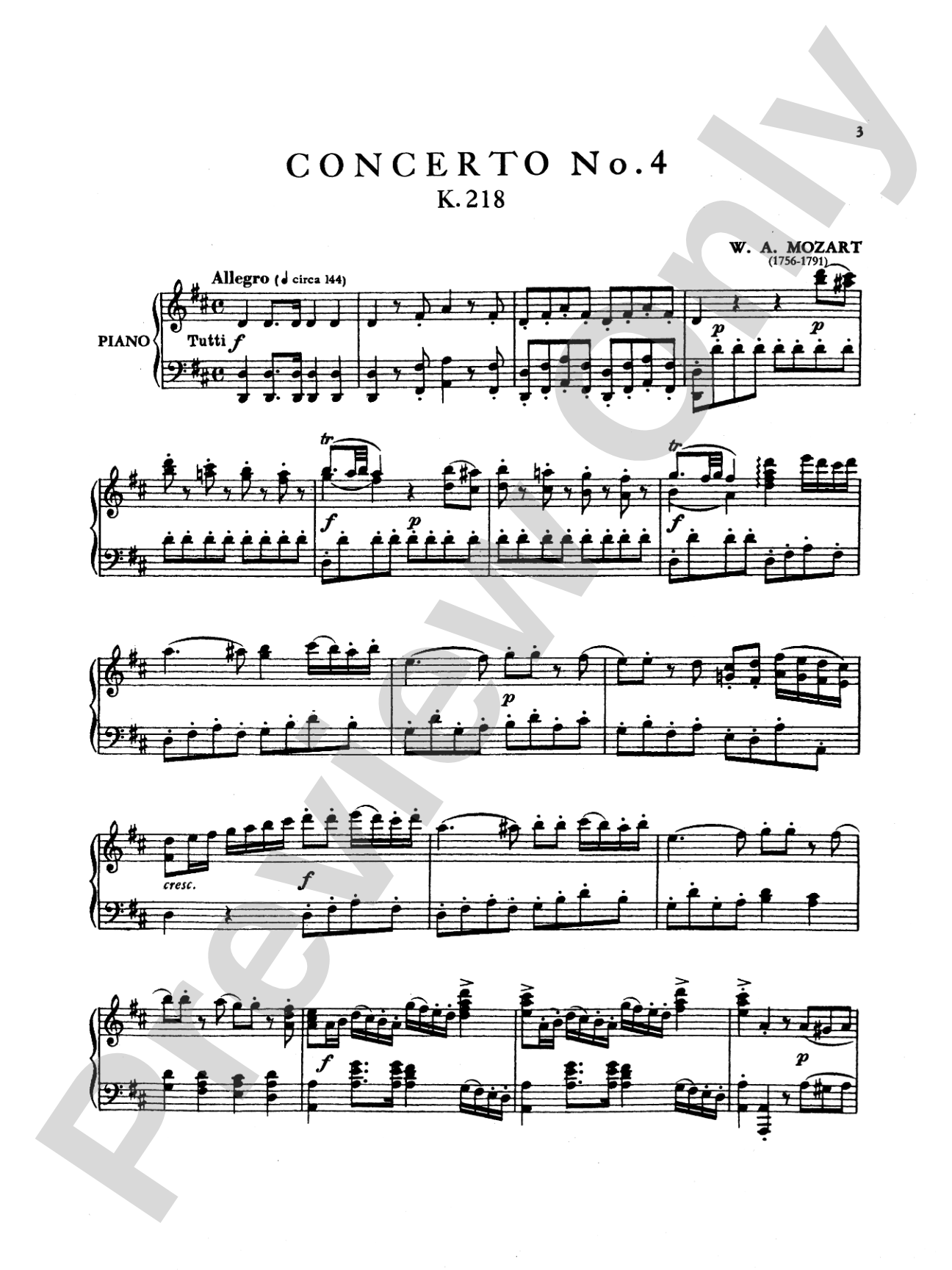 Mozart: Violin Concerto No. 4 in D Major, K. 218