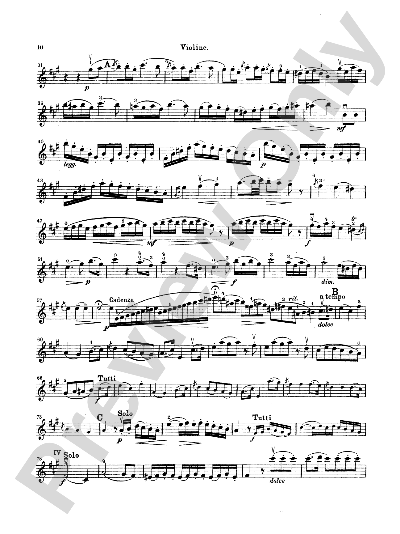 Mozart: Violin Concerto No. 5 in A Major, K. 219: Violin Book
