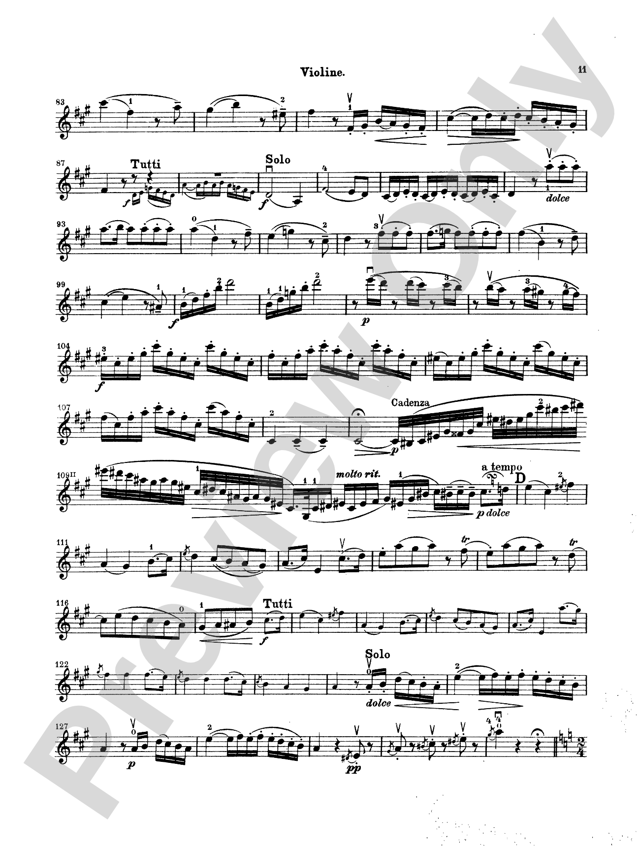 Mozart: Violin Concerto No. 5 in A Major, K. 219: Violin Book