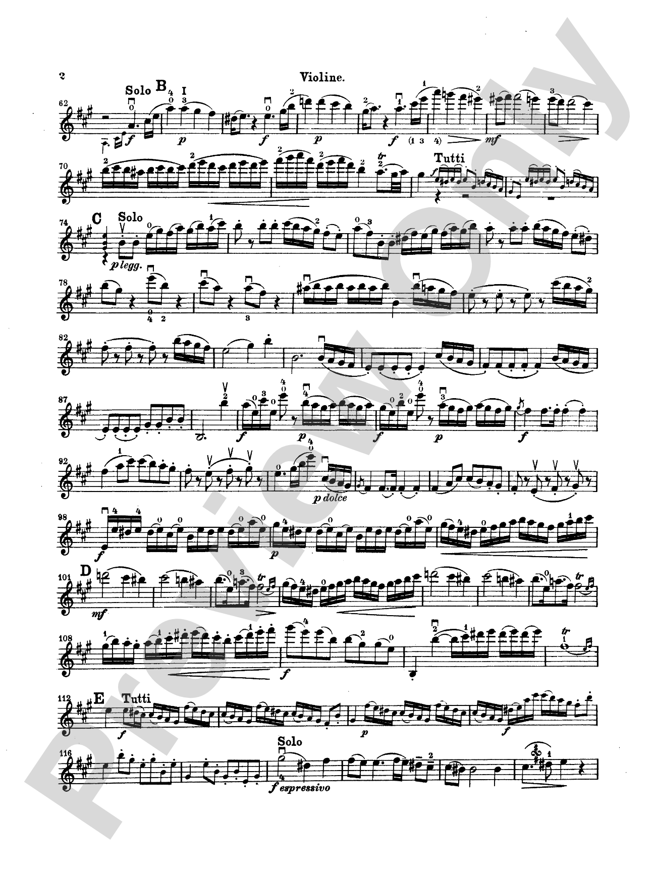 Mozart: Violin Concerto No. 5 in A Major, K. 219: Violin Book