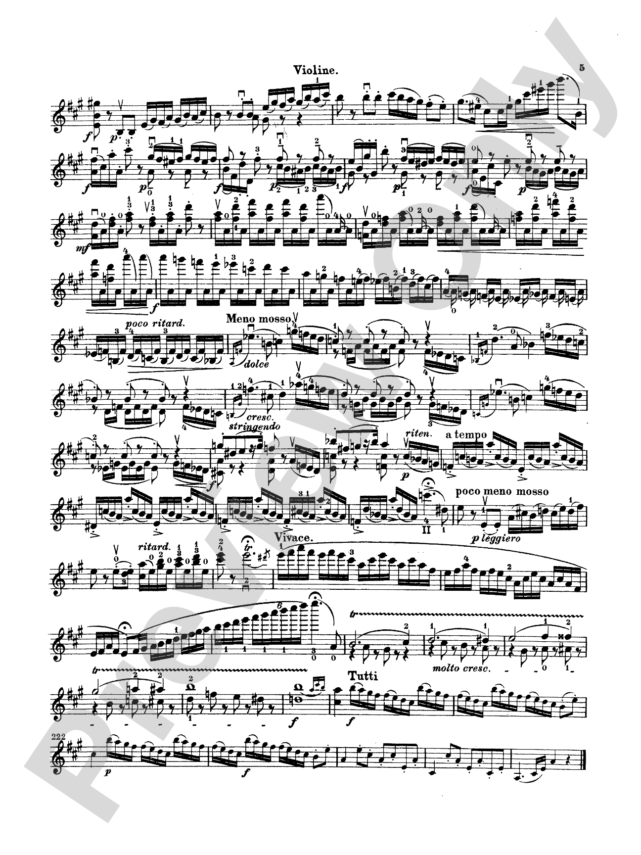 Mozart: Violin Concerto No. 5 in A Major, K. 219: Violin Book
