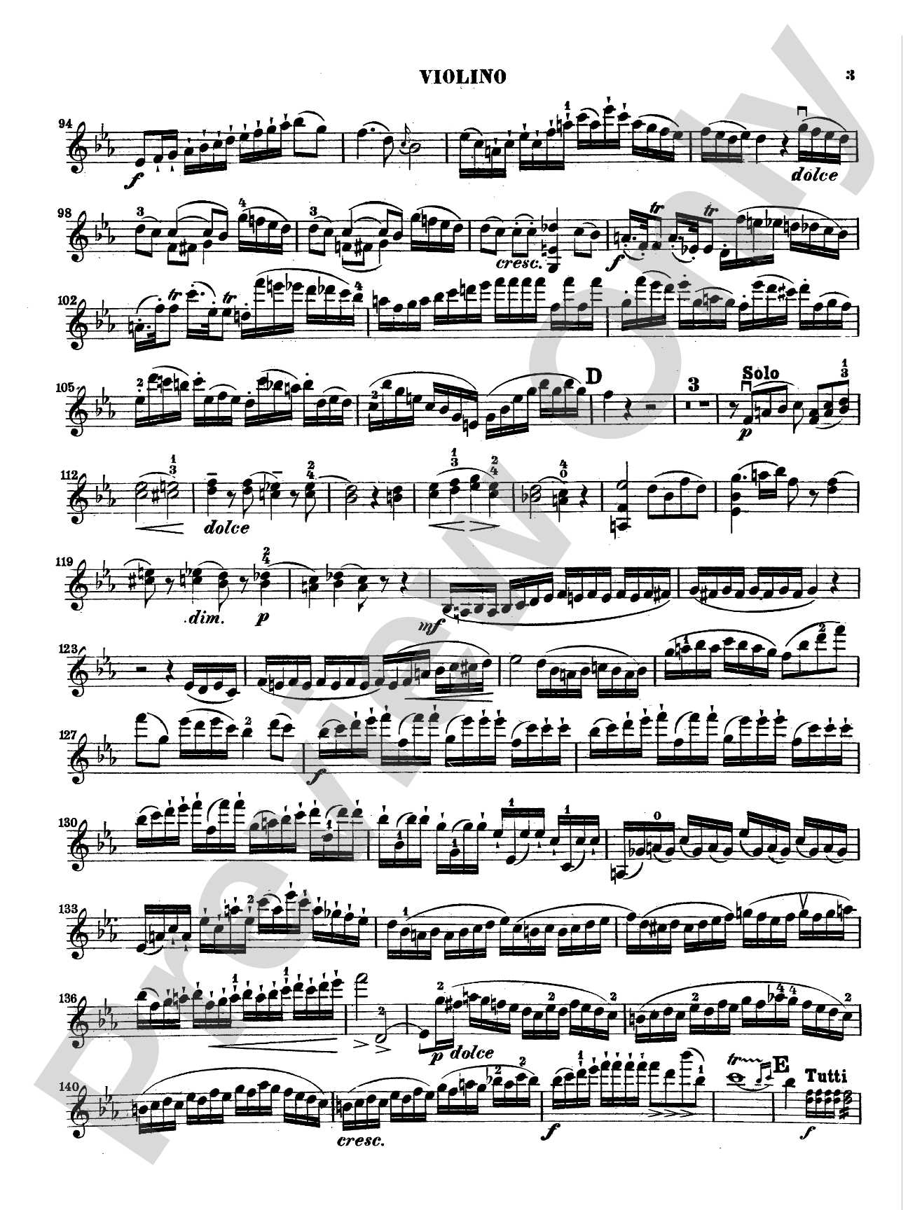 Mozart: Violin Concerto No. 6 in E flat Major, K. 268: Violin Book