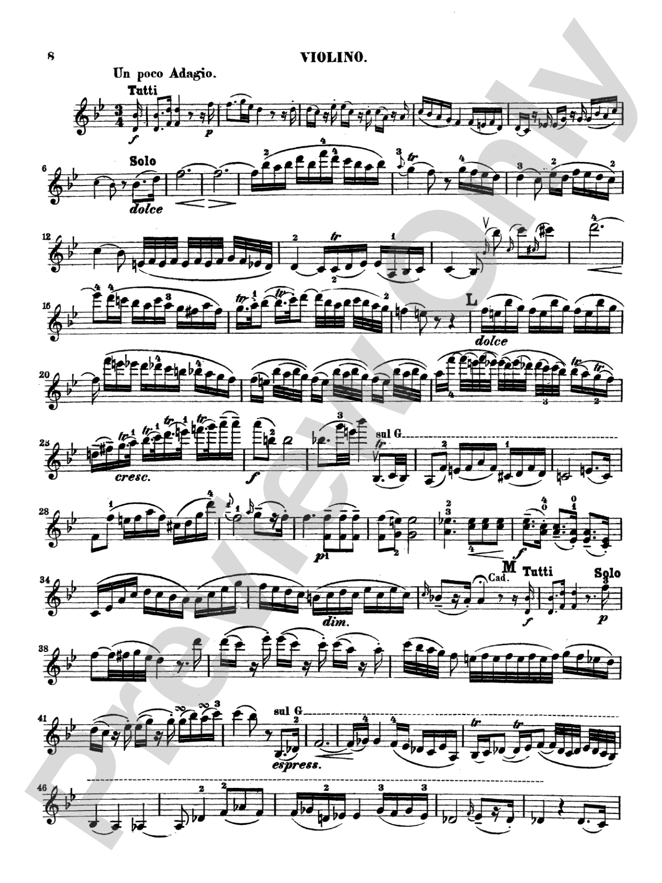 Mozart: Violin Concerto No. 6 in E flat Major, K. 268: Violin Book
