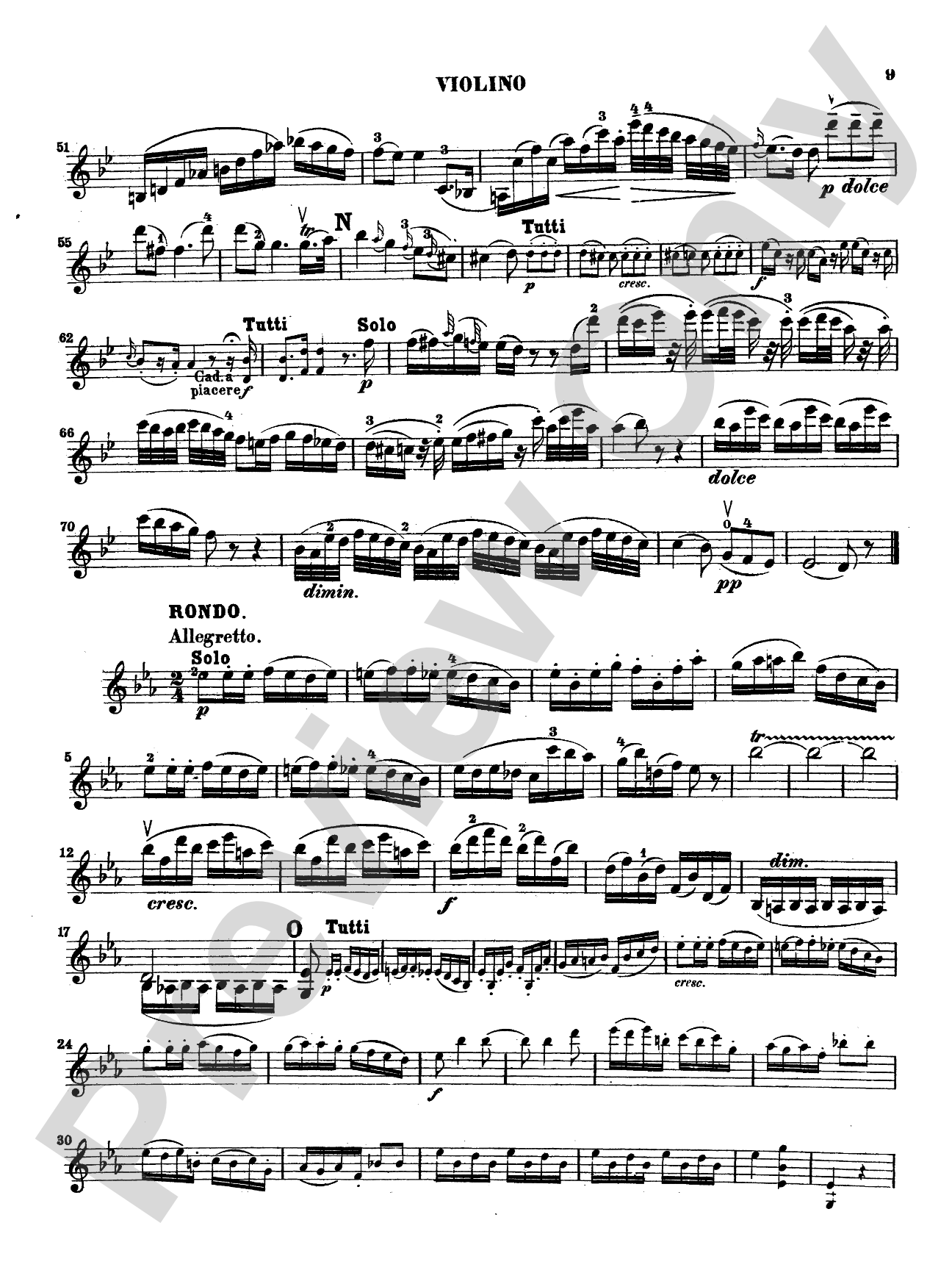 Mozart: Violin Concerto No. 6 in E flat Major, K. 268: Violin Book