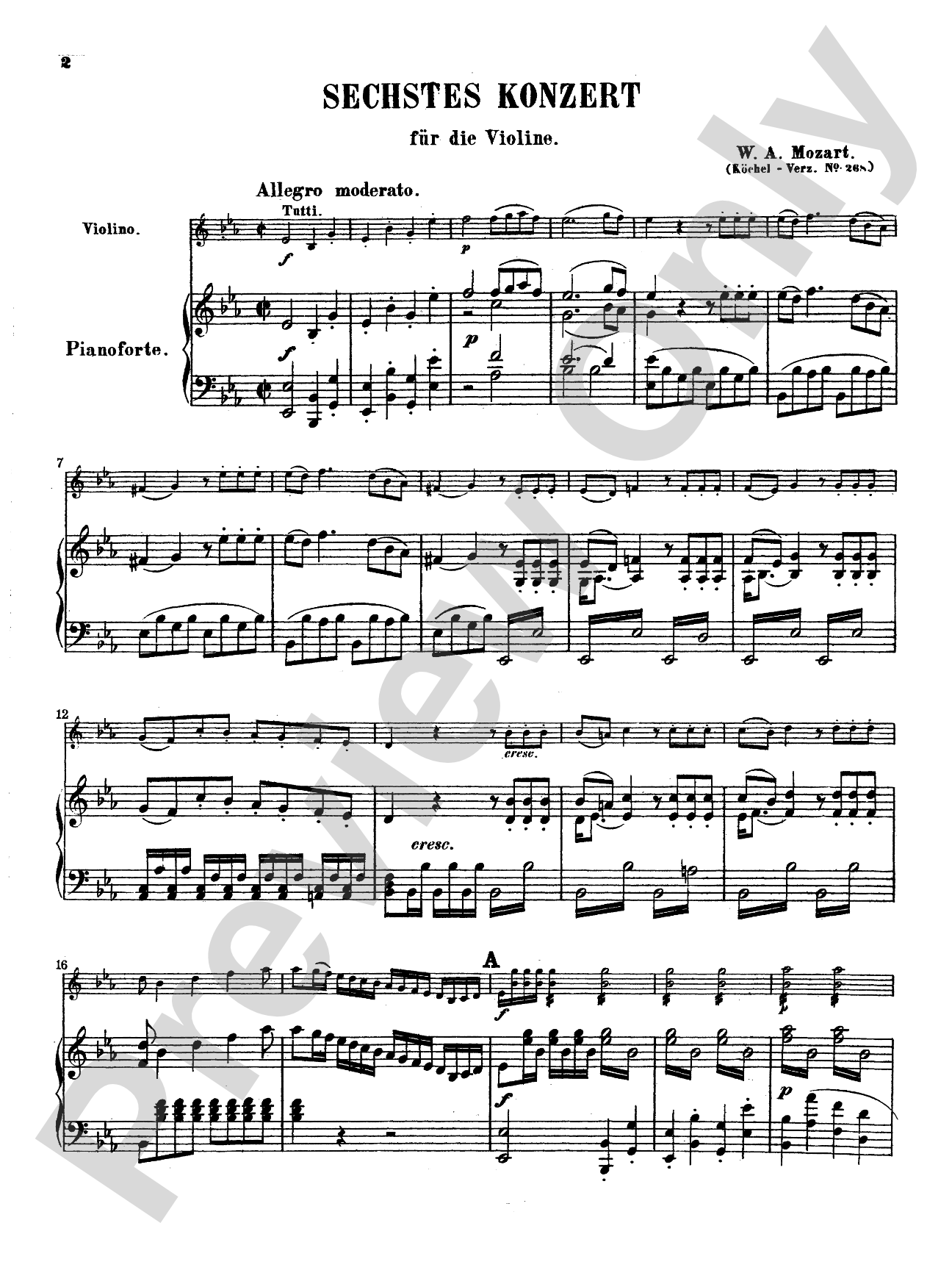 Mozart: Violin Concerto No. 6 in E flat Major, K. 268