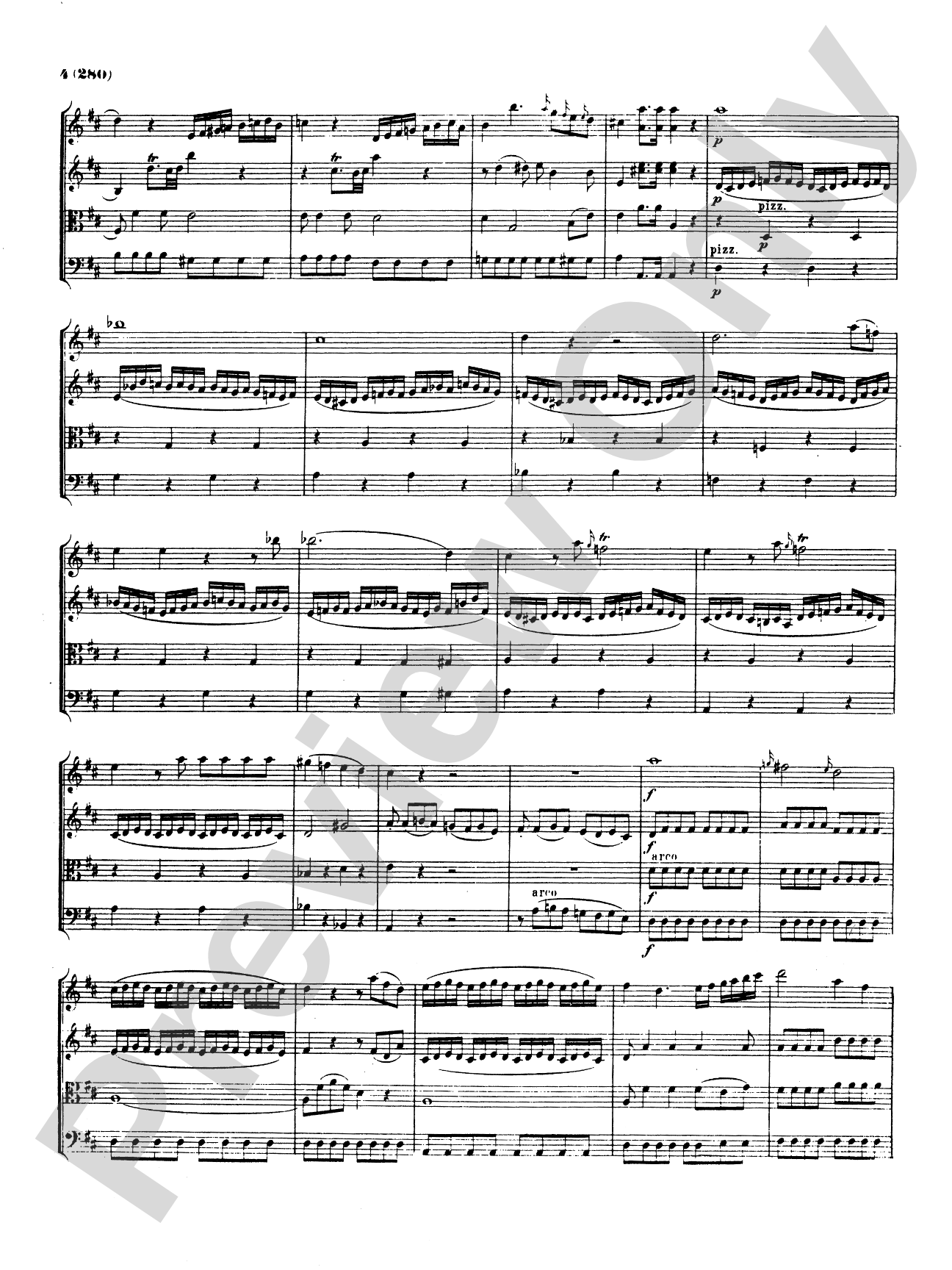 Mozart: Three Divertimenti: String Quartet Book
