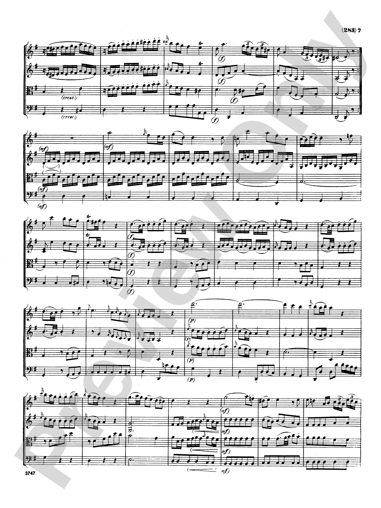 Mozart: Three Divertimenti: String Quartet Book