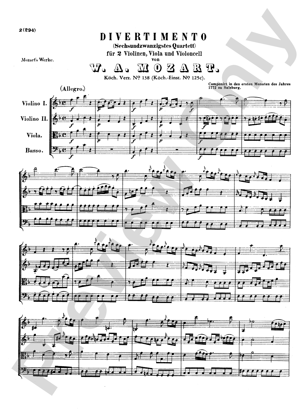 Mozart: Three Divertimenti