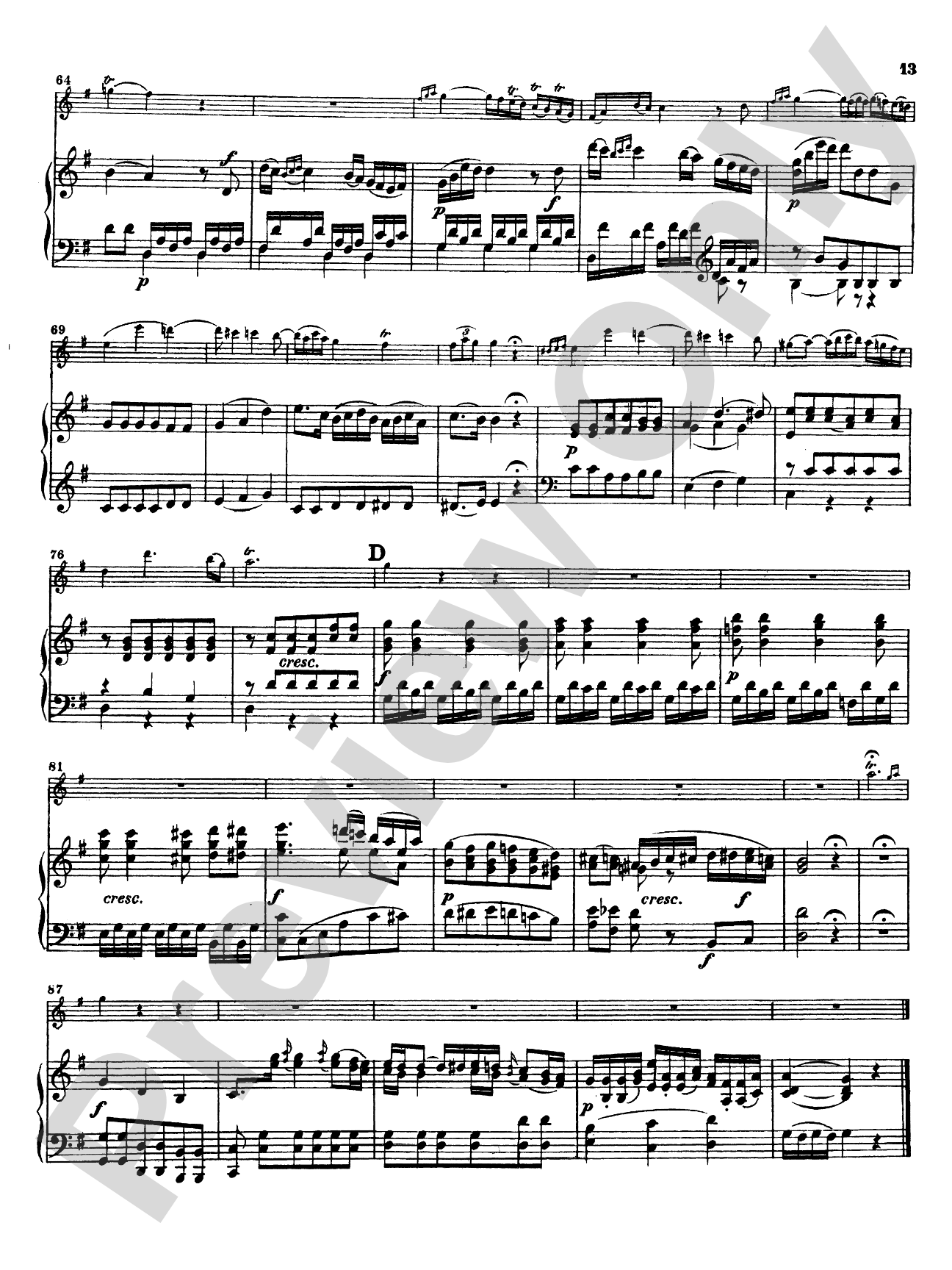 Mozart: Concerto No. 2 in D Major, K. 314: Flute Part(s)