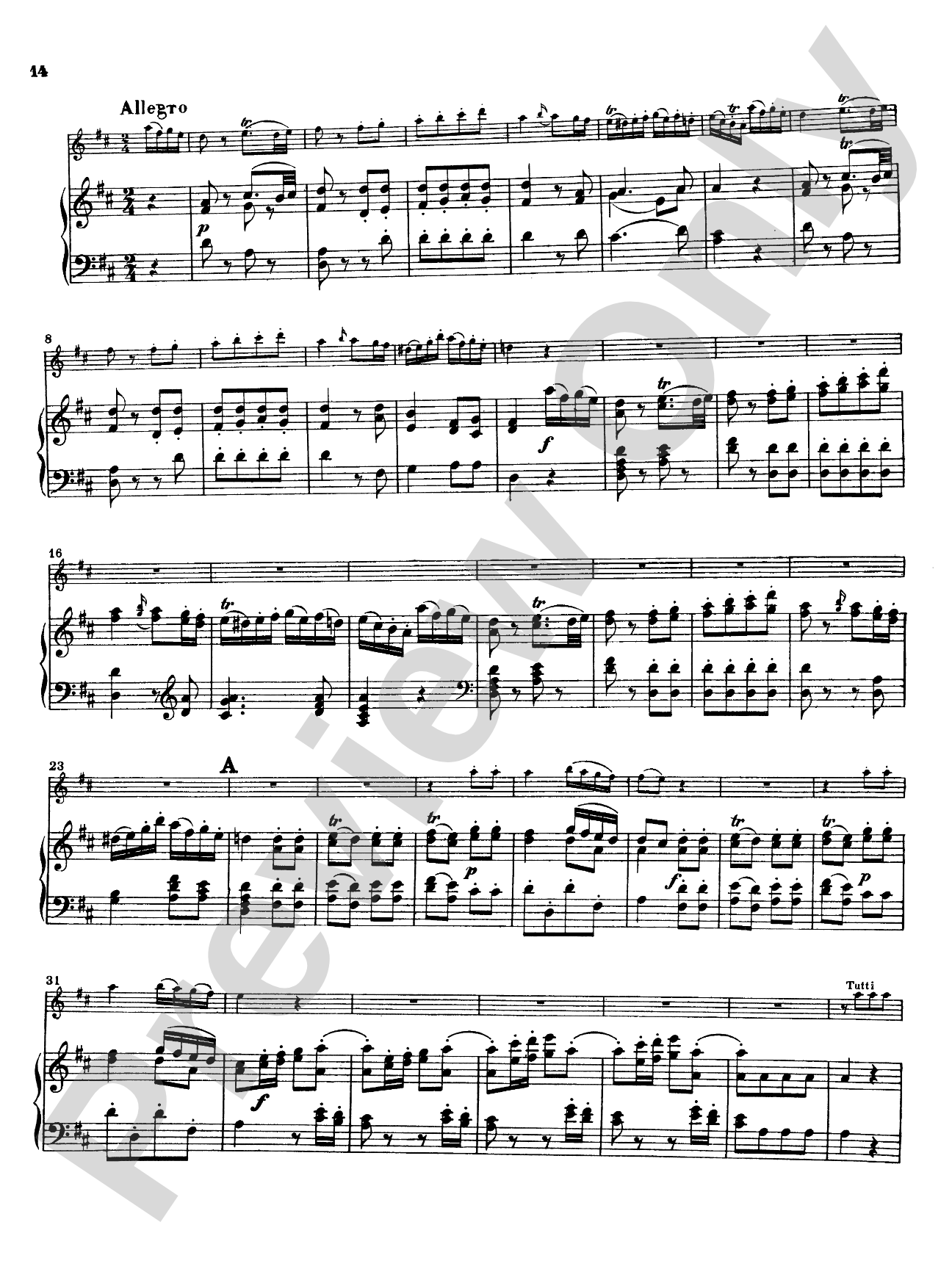 Mozart: Concerto No. 2 in D Major, K. 314: Flute Part(s)