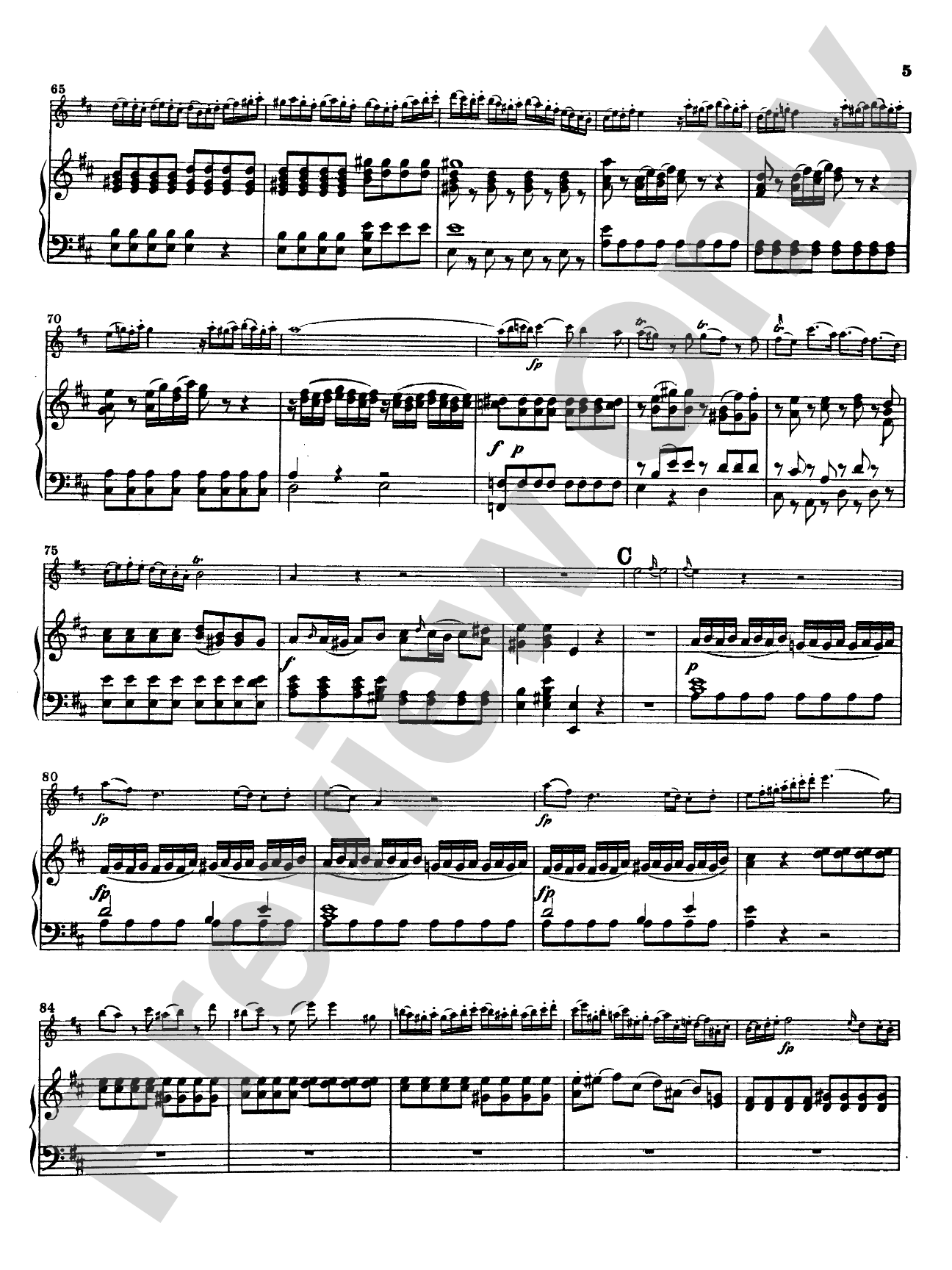 Mozart: Concerto No. 2 in D Major, K. 314: Flute Part(s)