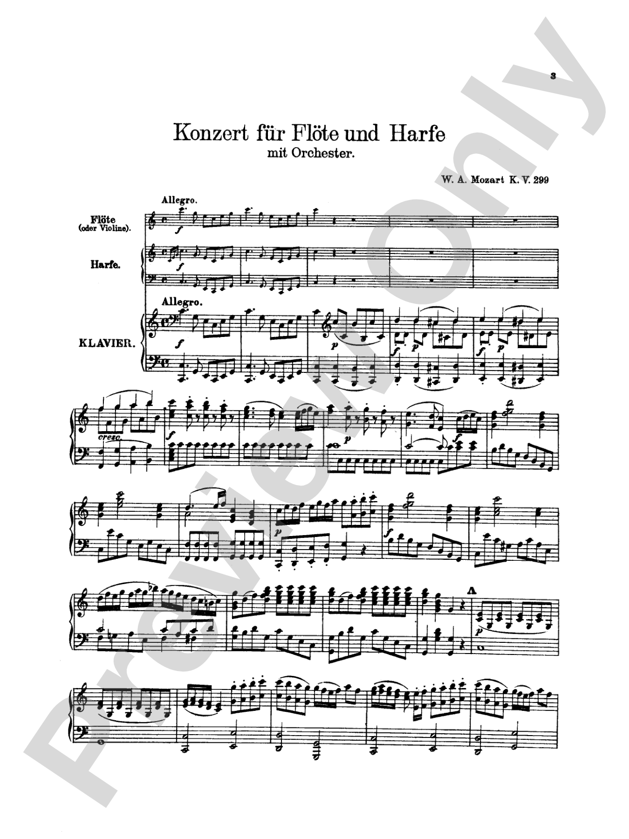 Mozart: Concerto in C Major, K. 299: Flute Part(s)