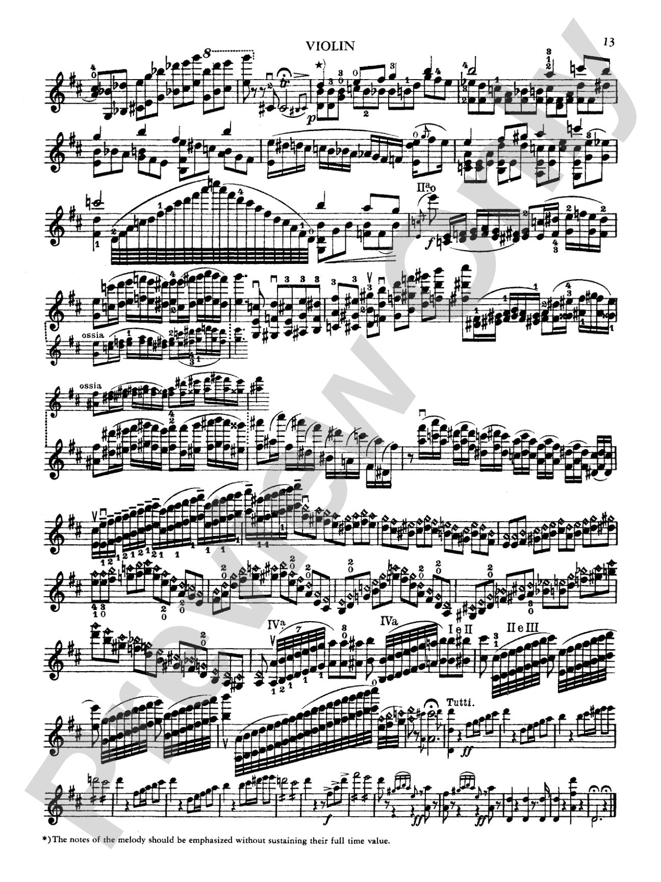 Paganini: Concerto No. 1 in D Major, Op. 6 (Arr. Carl Flesch): Violin Book