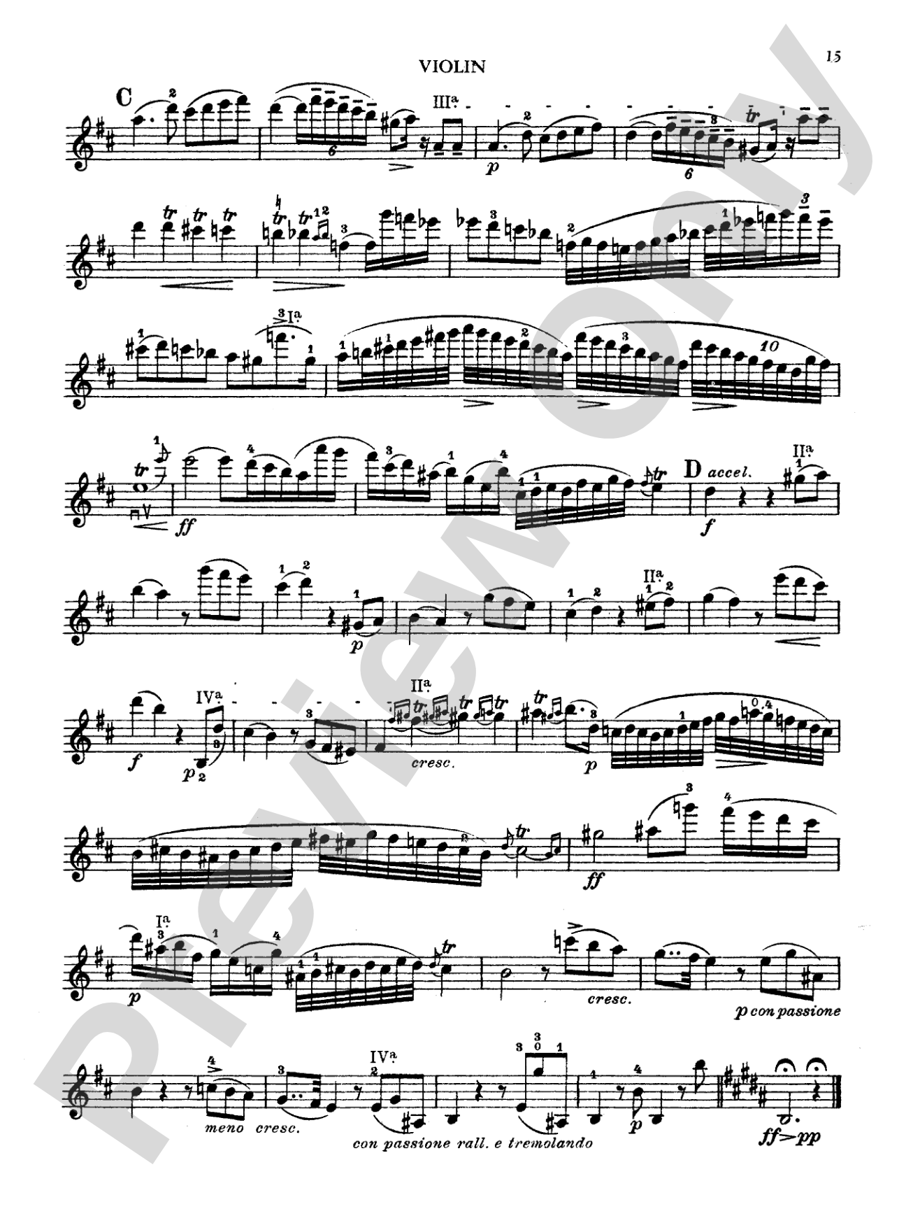 Paganini: Concerto No. 1 in D Major, Op. 6 (Arr. Carl Flesch): Violin Book