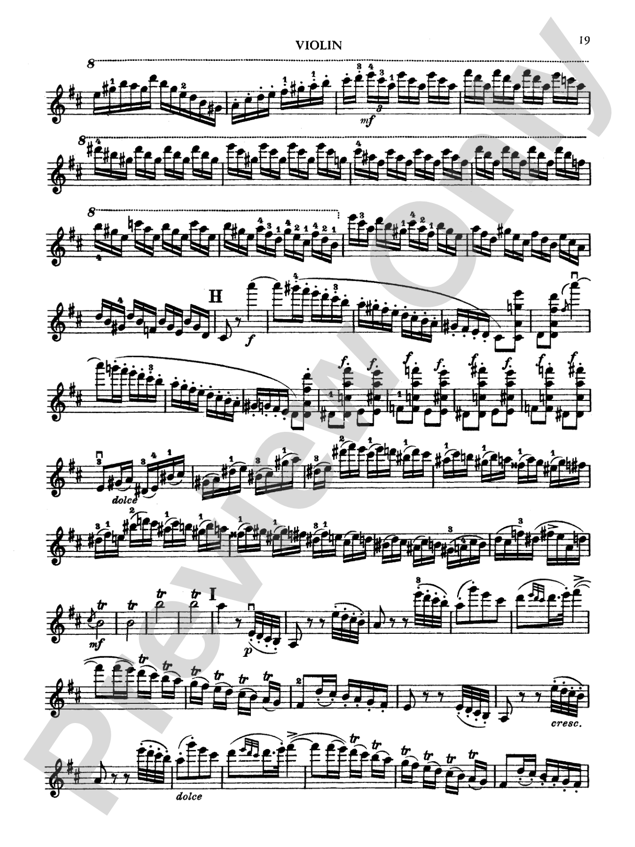 Paganini: Concerto No. 1 in D Major, Op. 6 (Arr. Carl Flesch): Violin Book