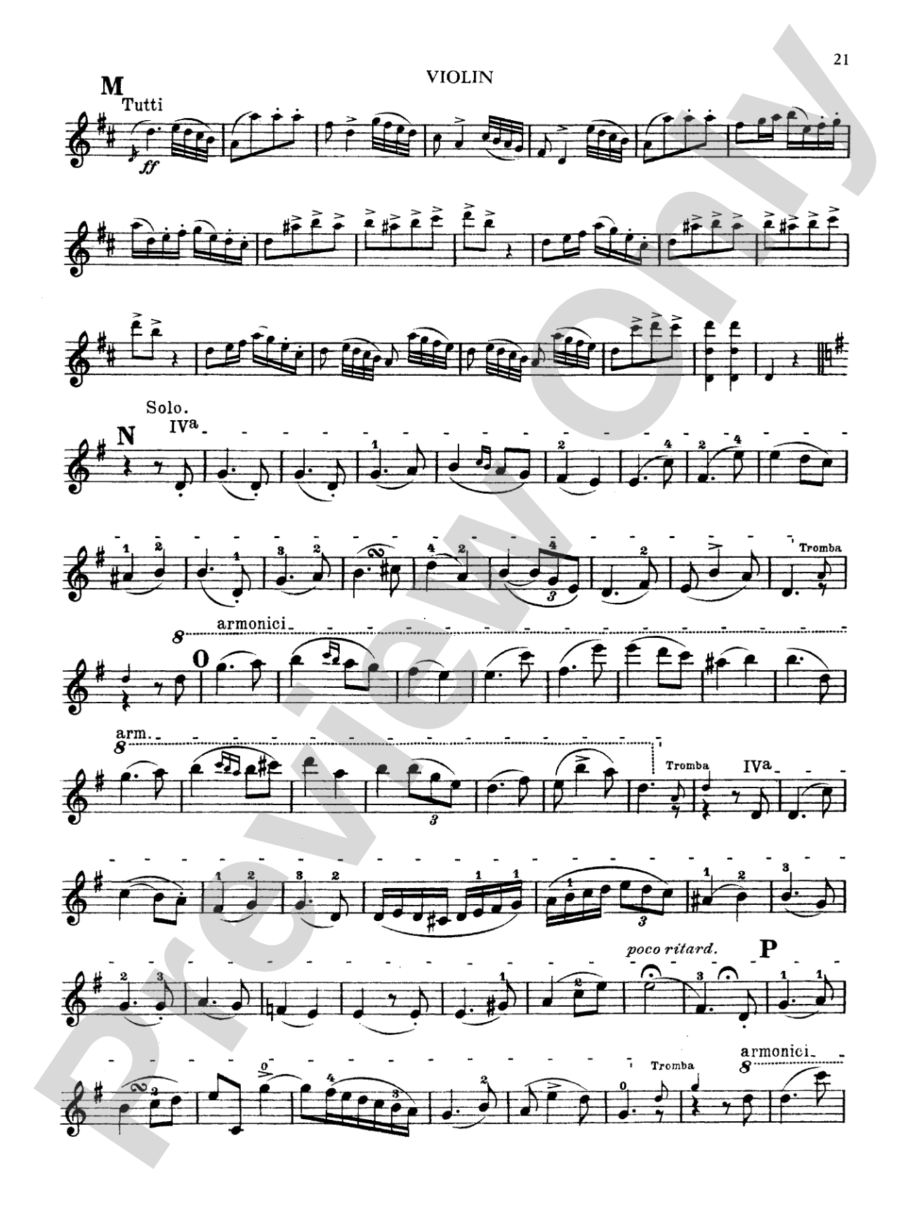 Paganini: Concerto No. 1 in D Major, Op. 6 (Arr. Carl Flesch): Violin Book