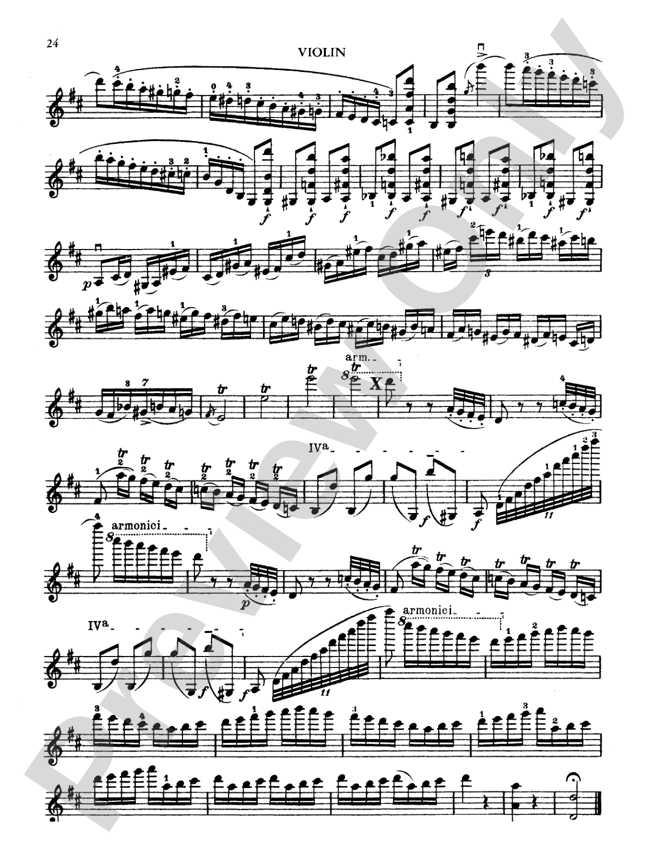 Paganini: Concerto No. 1 in D Major, Op. 6 (Arr. Carl Flesch): Violin Book
