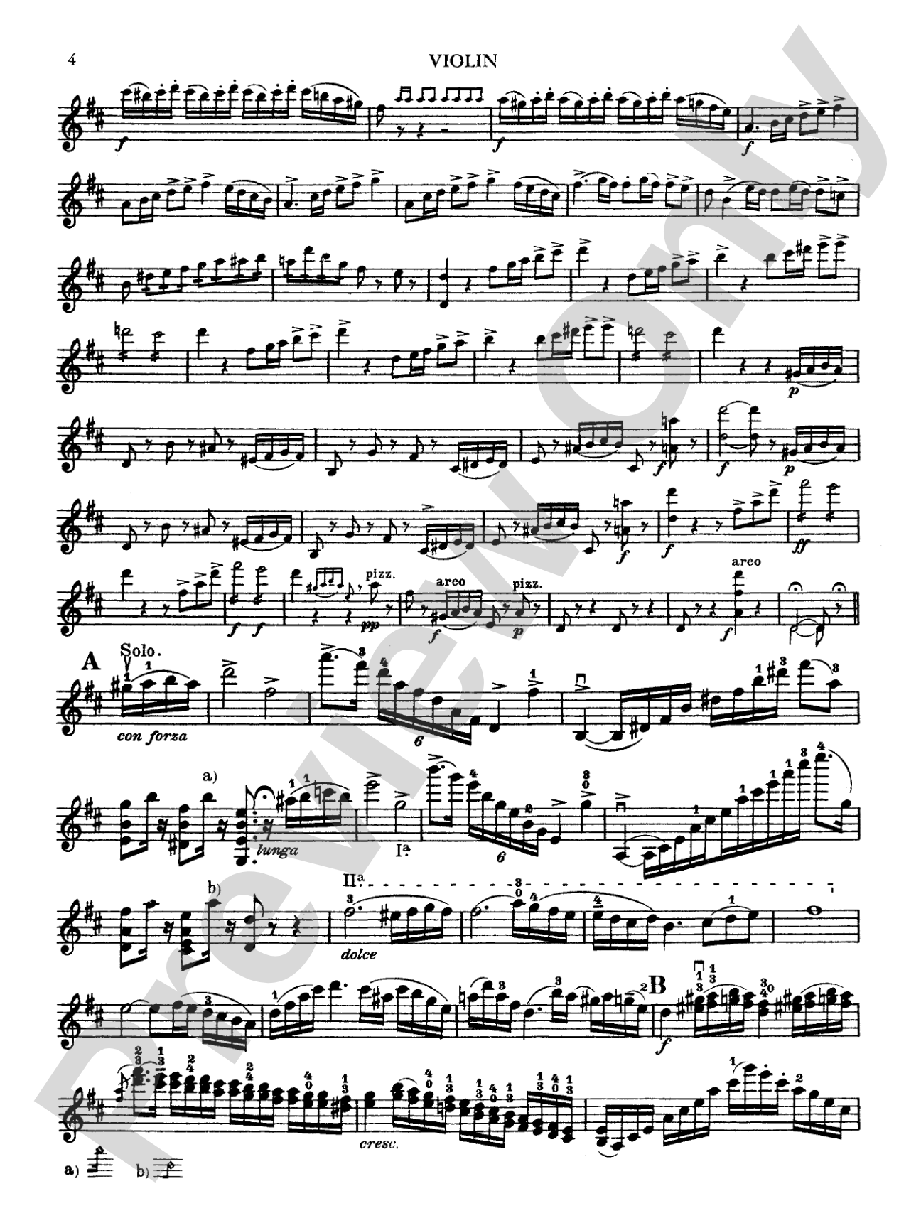 Paganini: Concerto No. 1 in D Major, Op. 6 (Arr. Carl Flesch): Violin Book