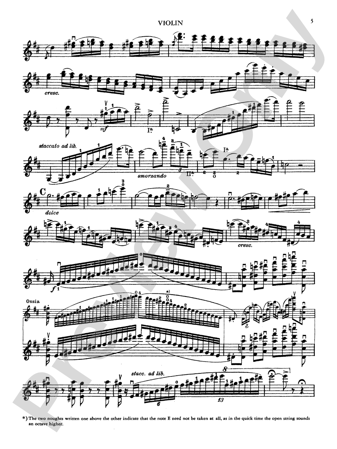 Paganini: Concerto No. 1 in D Major, Op. 6 (Arr. Carl Flesch): Violin Book