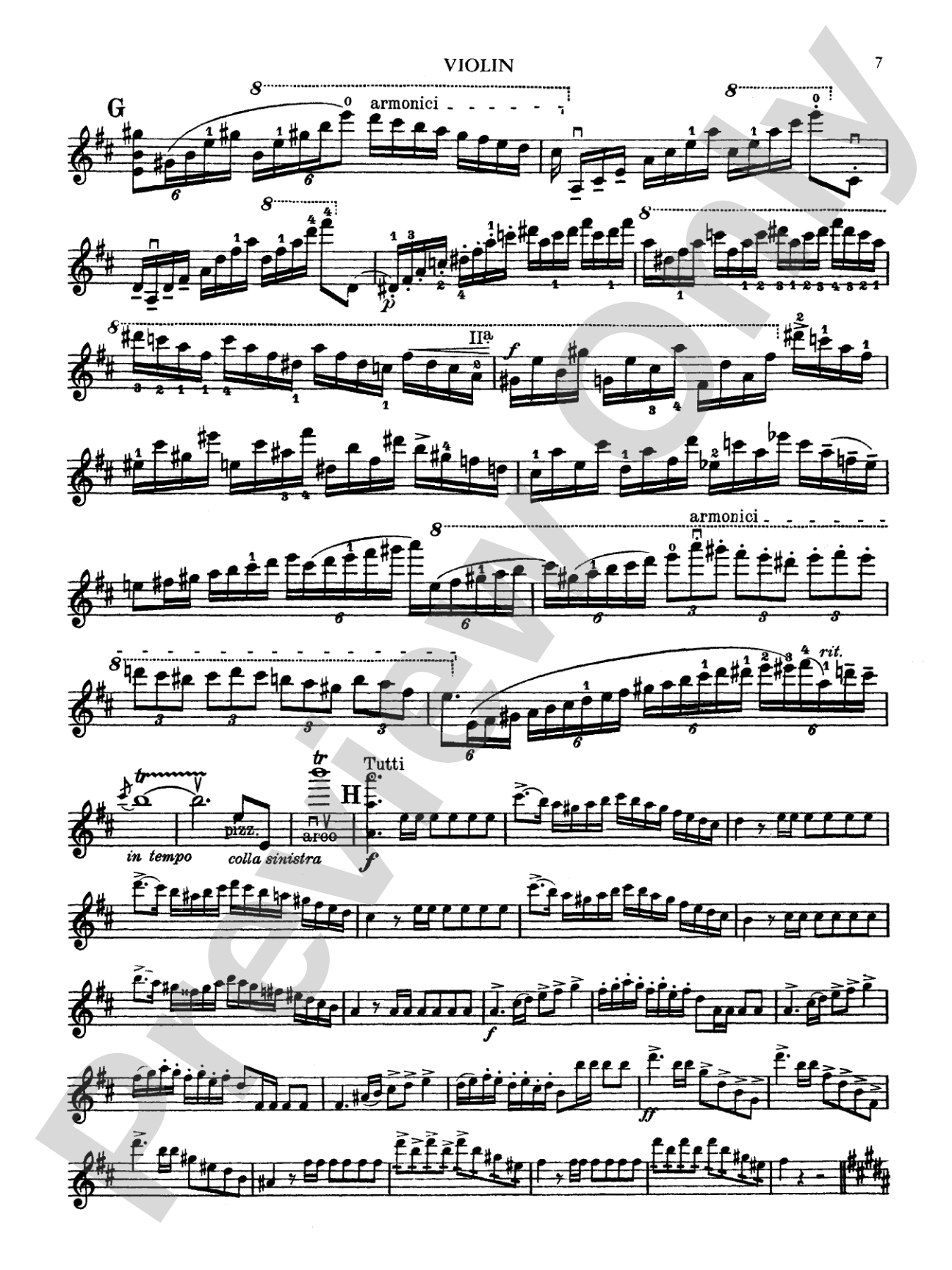 Paganini: Concerto No. 1 in D Major, Op. 6 (Arr. Carl Flesch): Violin Book