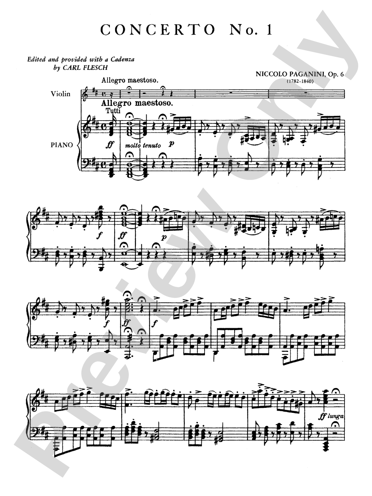 Paganini: Concerto No. 1 in D Major, Op. 6 (Arr. Carl Flesch)