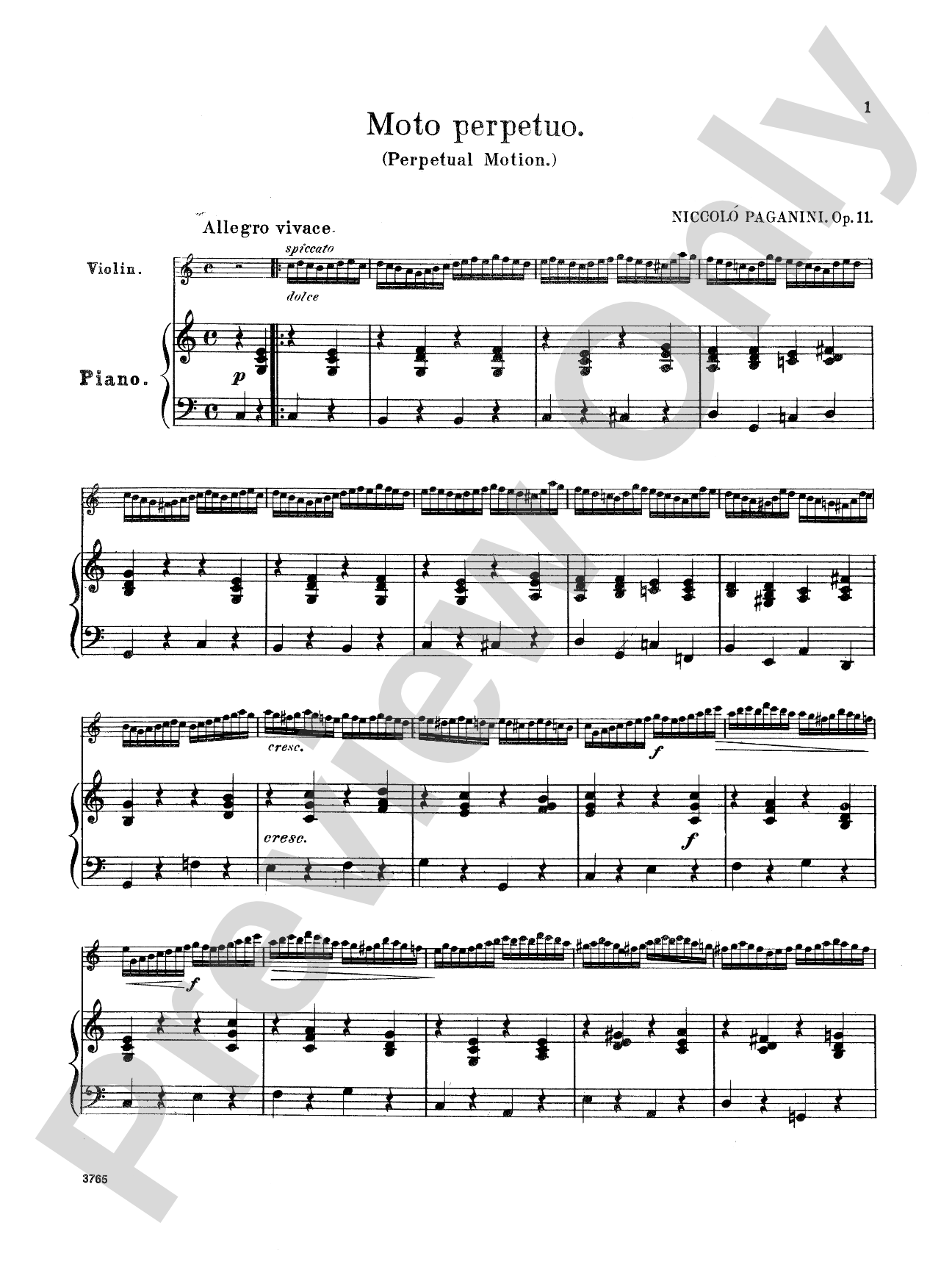 Paganini: Moto Perpetuo, Op. 11