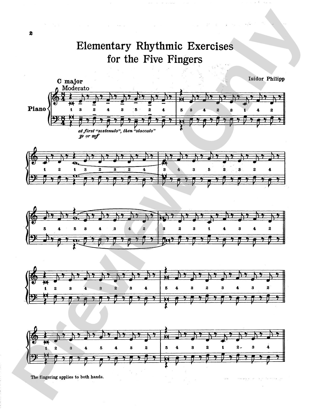 Philipp: Elementary Rhythmic Exercises for the Five Fingers: Piano Book
