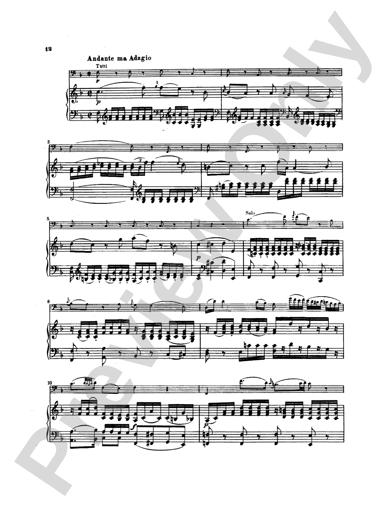 Mozart: Concerto in B flat Major, K. 191: Bassoon & Piano Part(s)