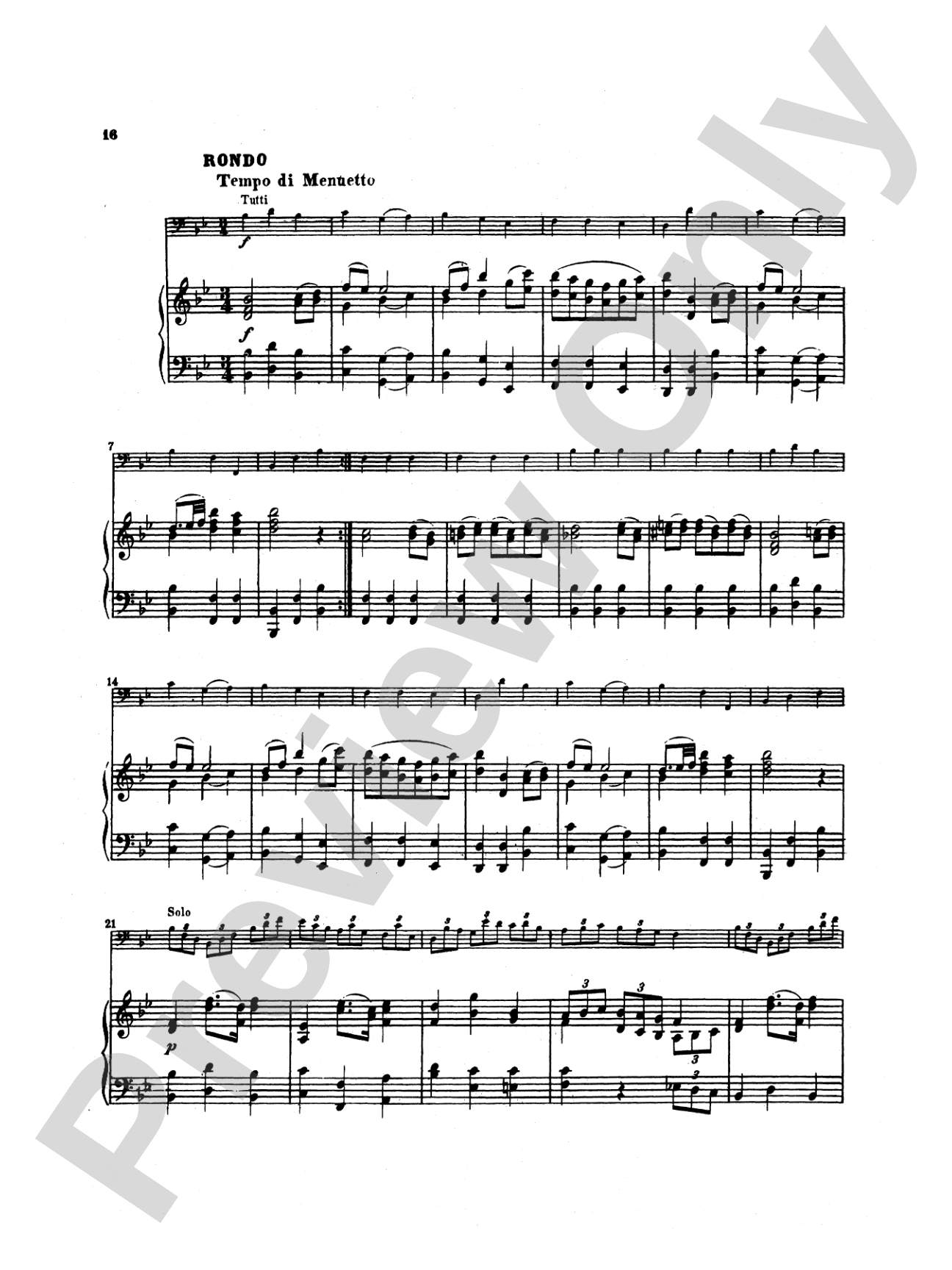 Mozart: Concerto in B flat Major, K. 191: Bassoon & Piano Part(s)