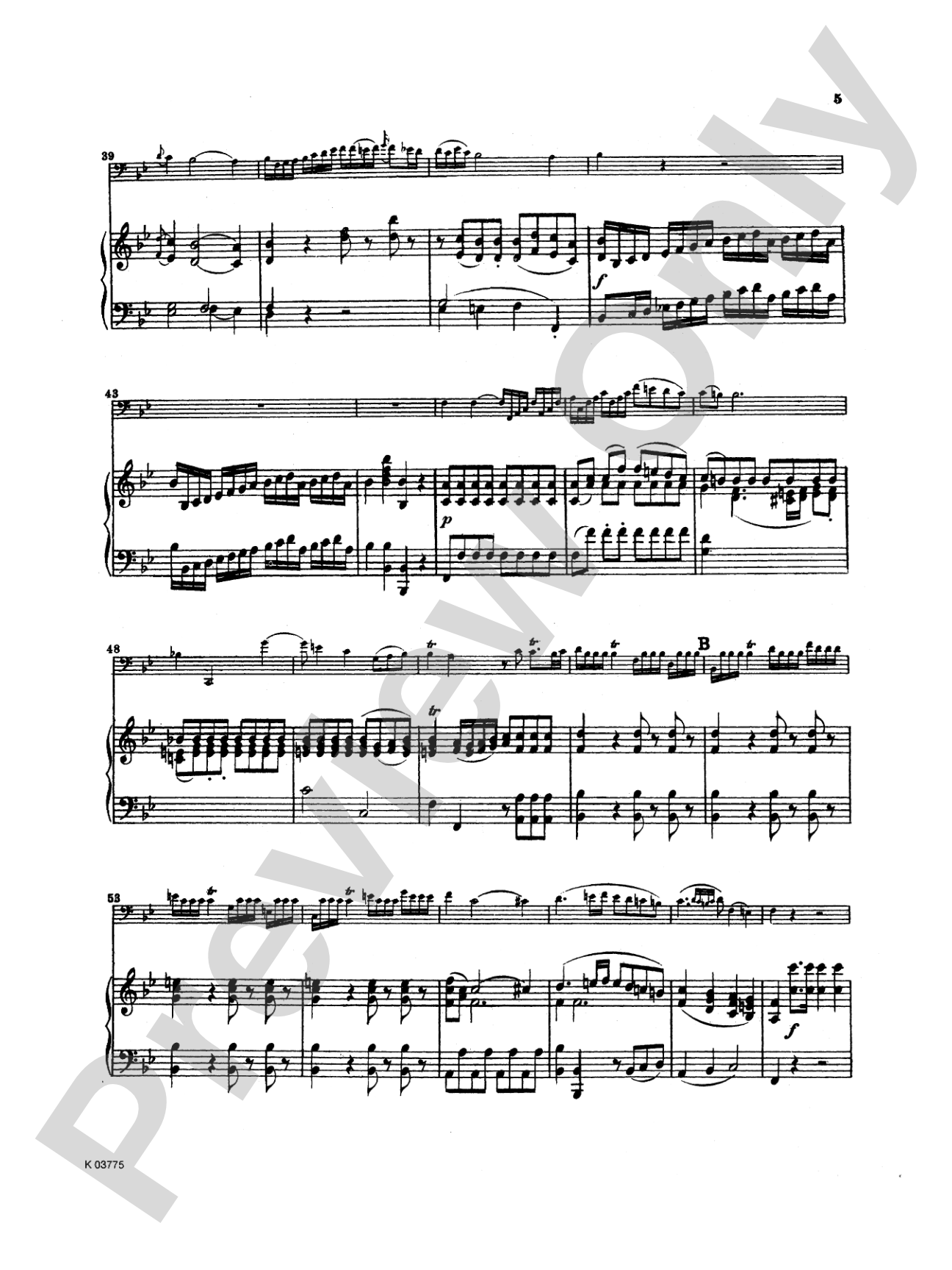 Mozart: Concerto in B flat Major, K. 191: Bassoon & Piano Part(s)