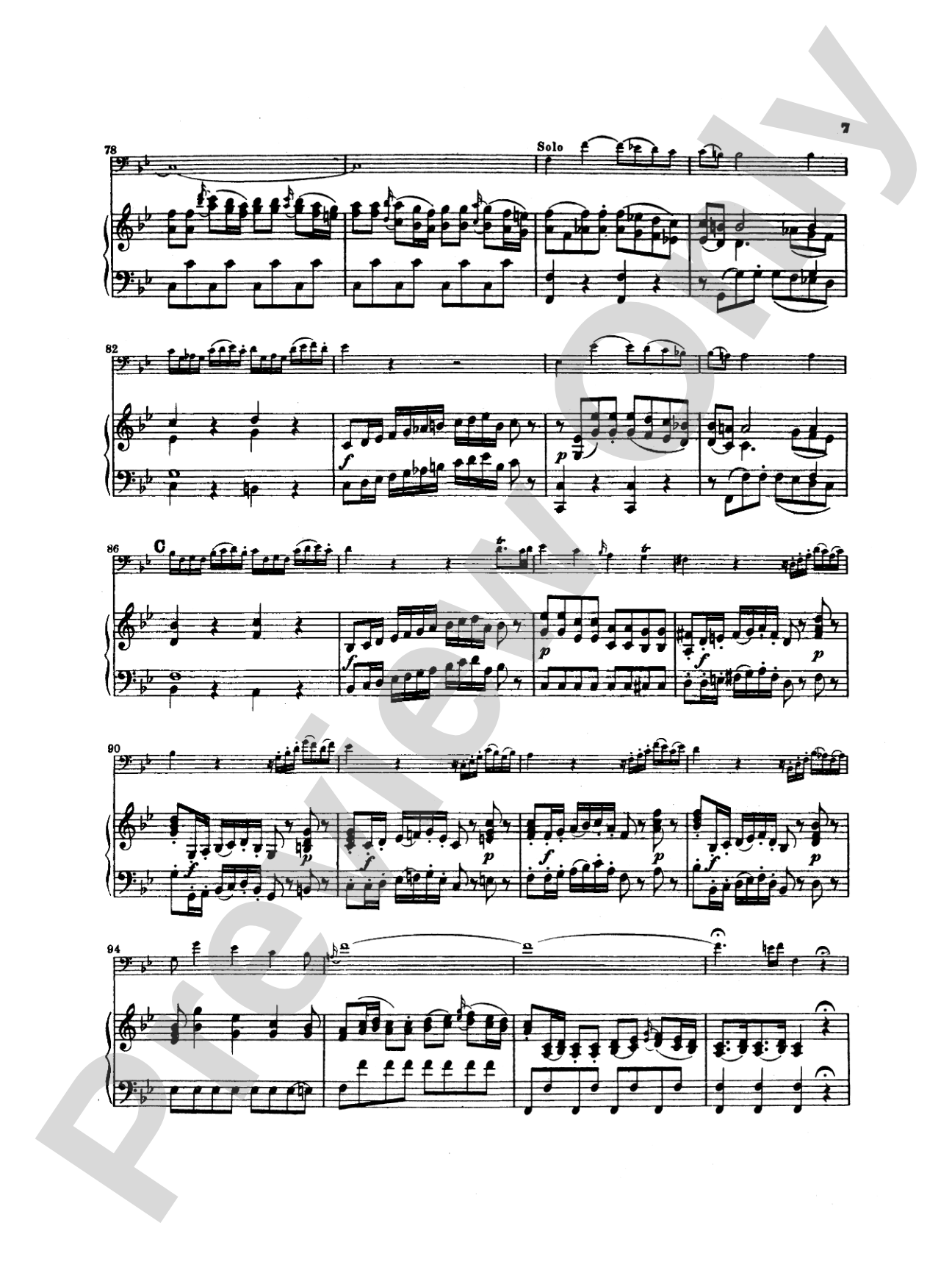 Mozart: Concerto in B flat Major, K. 191: Bassoon & Piano Part(s)