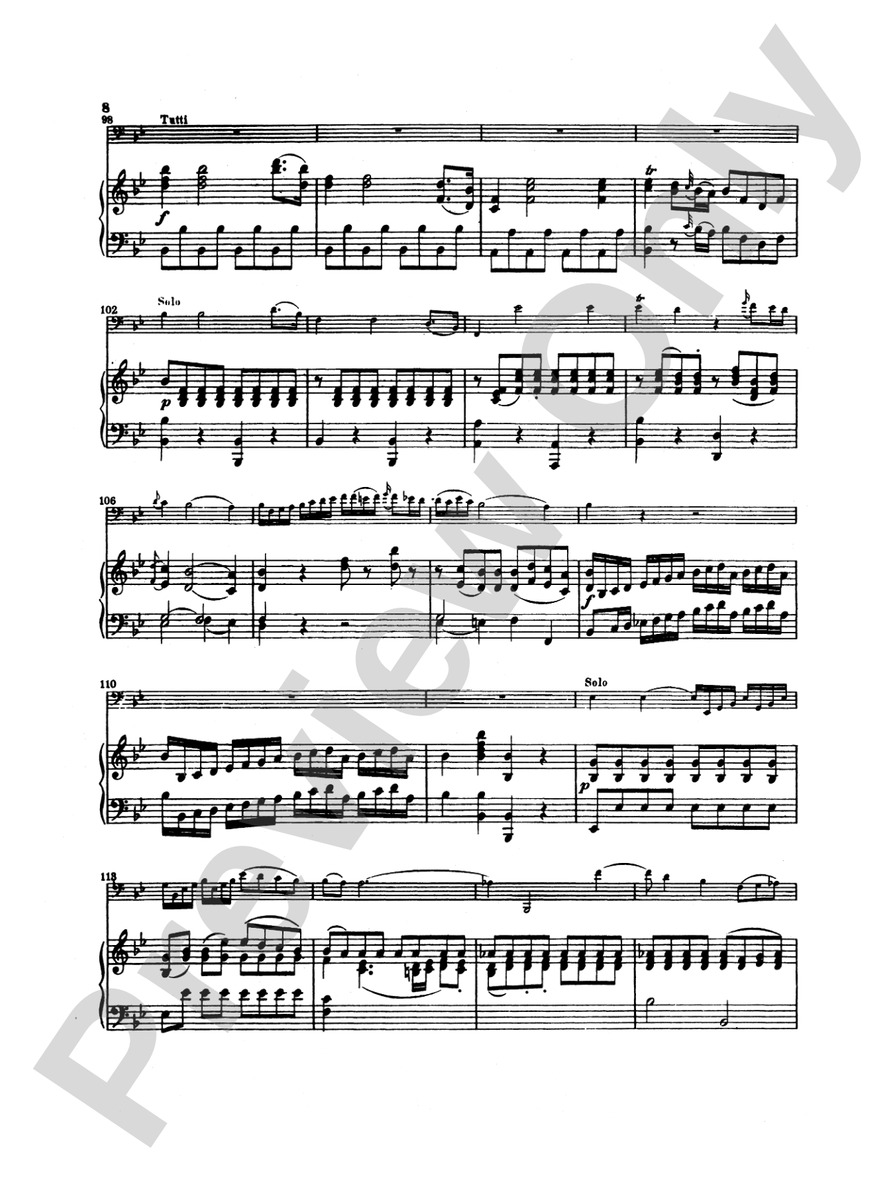 Mozart: Concerto in B flat Major, K. 191: Bassoon & Piano Part(s)