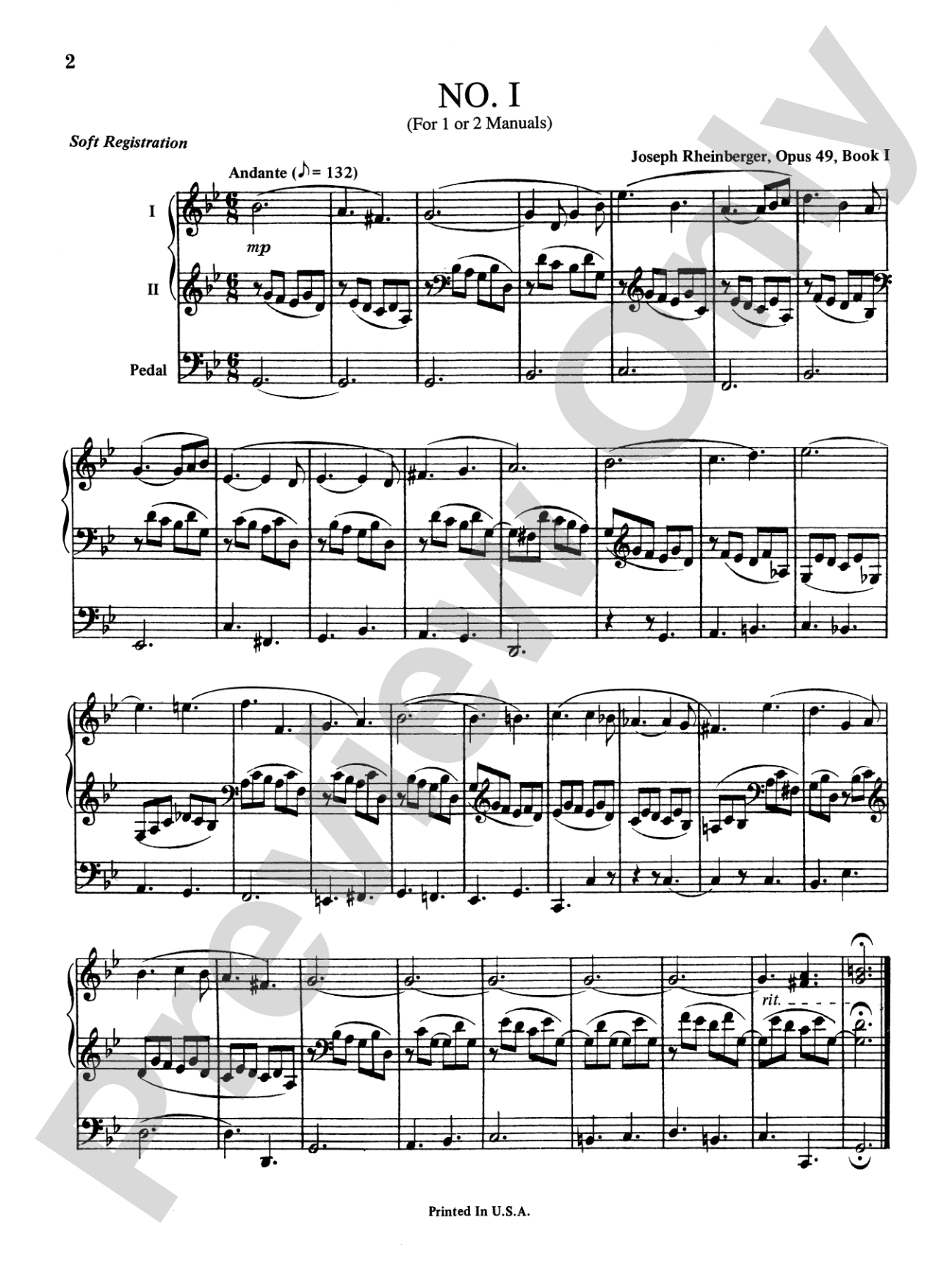 Rheinberger: Ten Trios, Op. 49: Organ Book