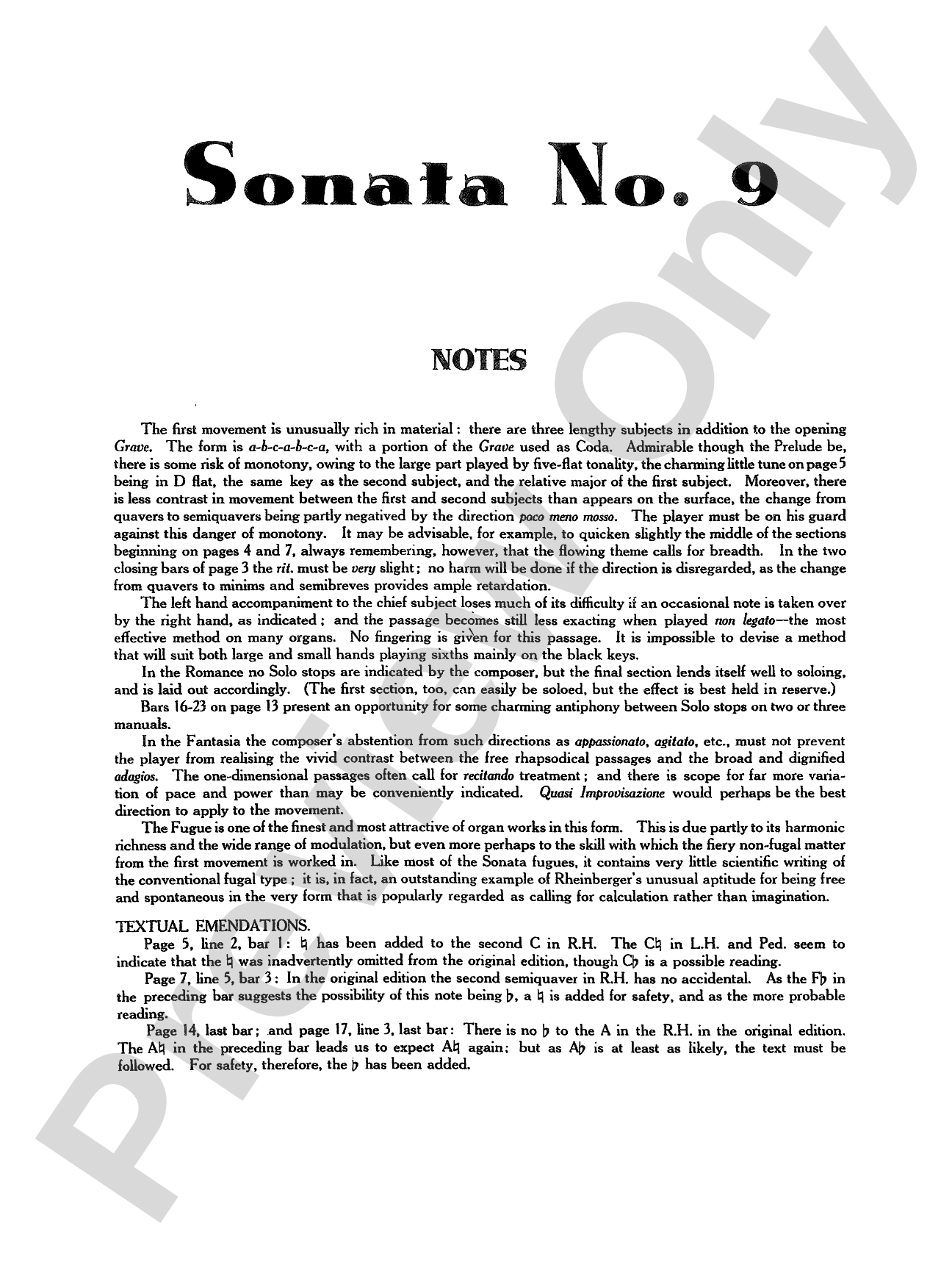 Rheinberger: Sonata No. 9: Organ Sheet