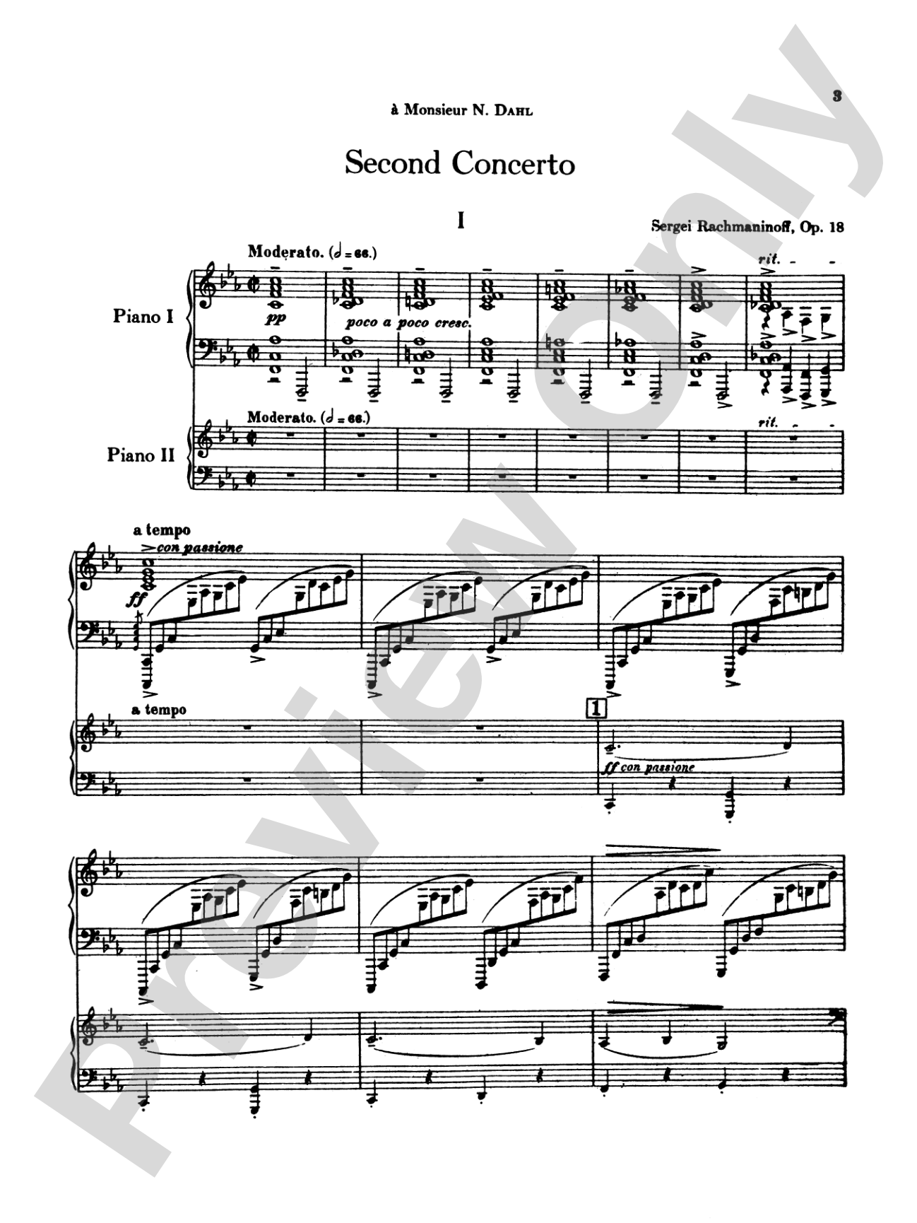 Rachmaninoff: Piano Concerto No. 2 in C Minor, Op. 18: Piano Duo (2 Pianos, 4 Hands) Book (2 copies required)