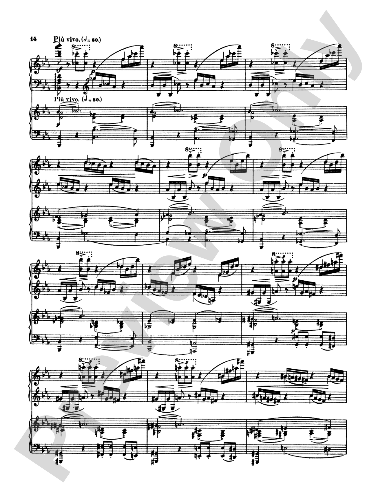 Rachmaninoff: Piano Concerto No. 2 in C Minor, Op. 18: Piano Duo (2 Pianos, 4 Hands) Book (2 copies required)