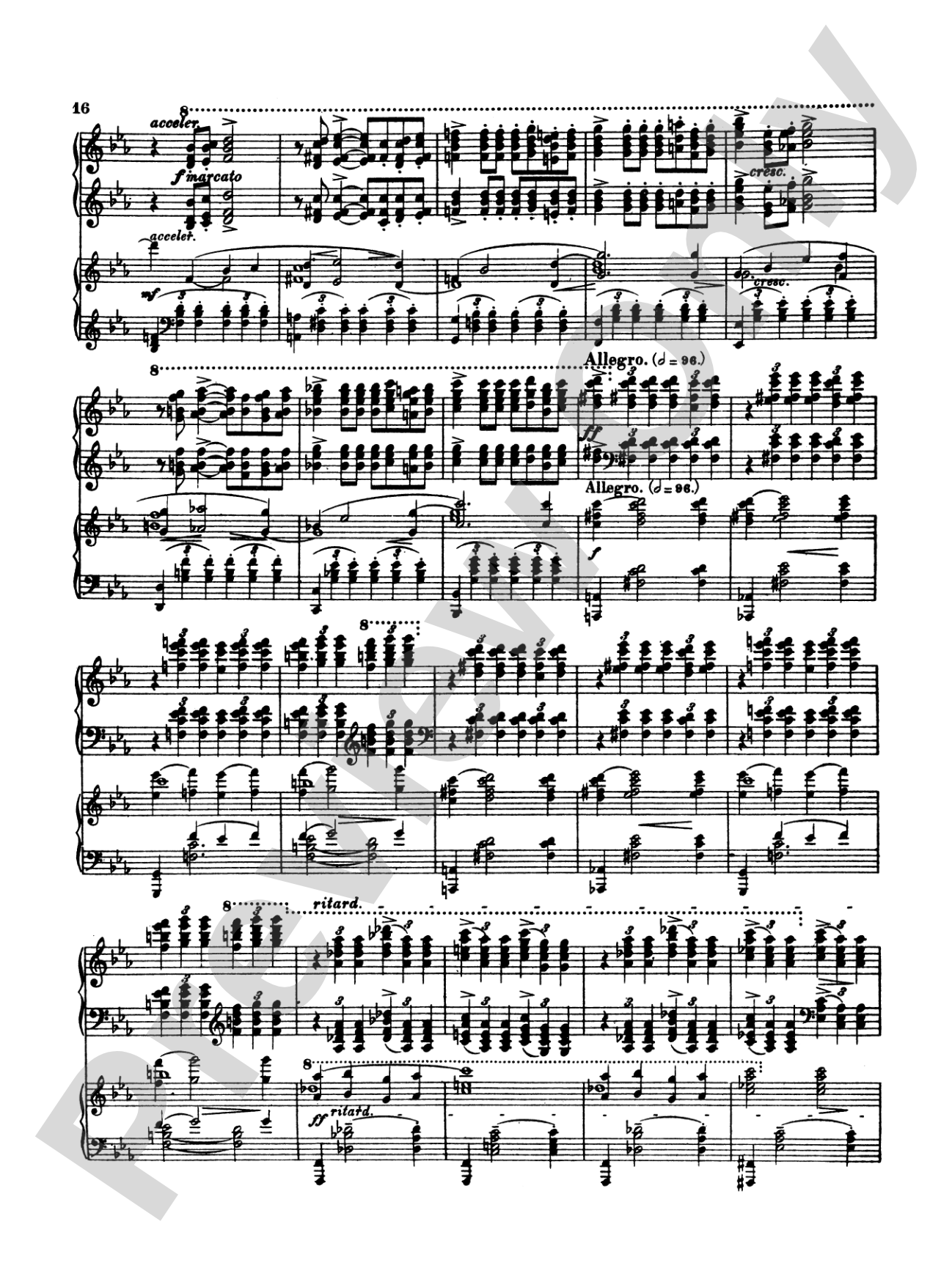 Rachmaninoff: Piano Concerto No. 2 in C Minor, Op. 18: Piano Duo (2 Pianos, 4 Hands) Book (2 copies required)