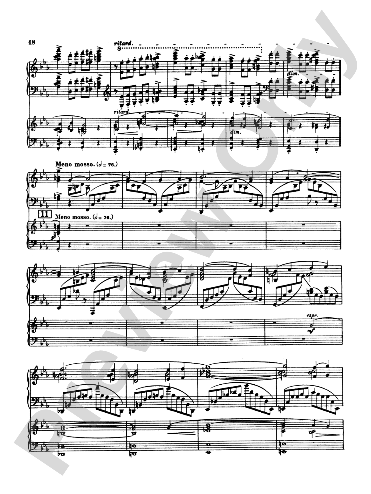 Rachmaninoff: Piano Concerto No. 2 in C Minor, Op. 18: Piano Duo (2 Pianos, 4 Hands) Book (2 copies required)