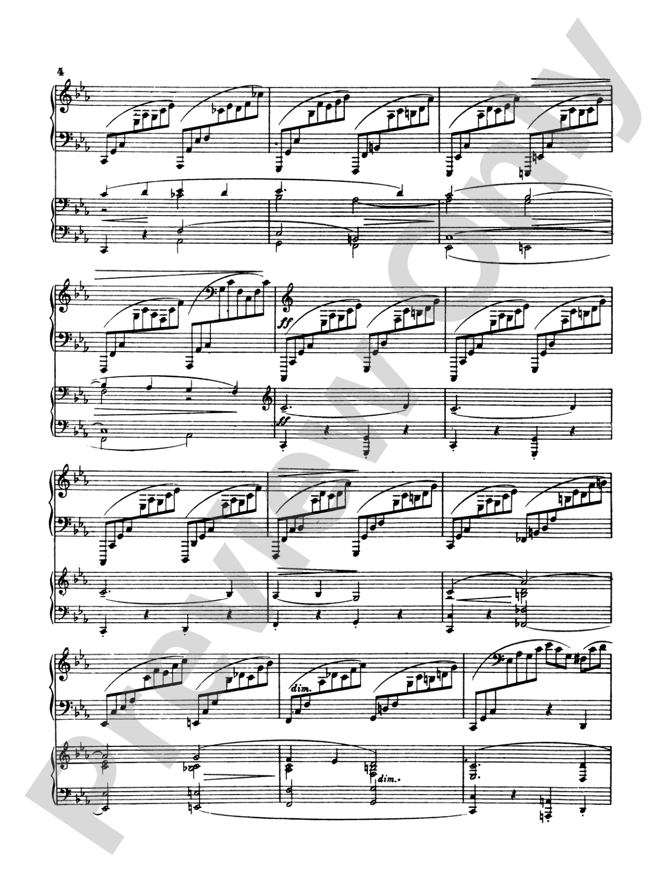 Rachmaninoff: Piano Concerto No. 2 in C Minor, Op. 18: Piano Duo (2 Pianos, 4 Hands) Book (2 copies required)