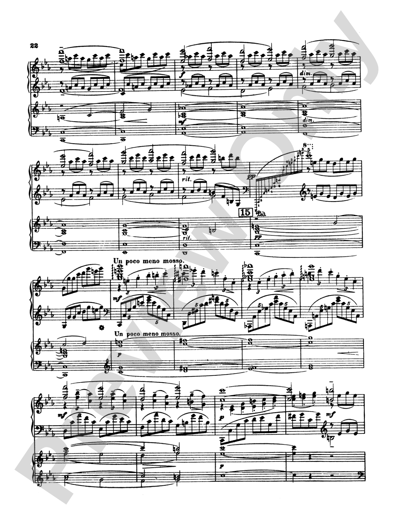 Rachmaninoff: Piano Concerto No. 2 in C Minor, Op. 18: Piano Duo (2 Pianos, 4 Hands) Book (2 copies required)