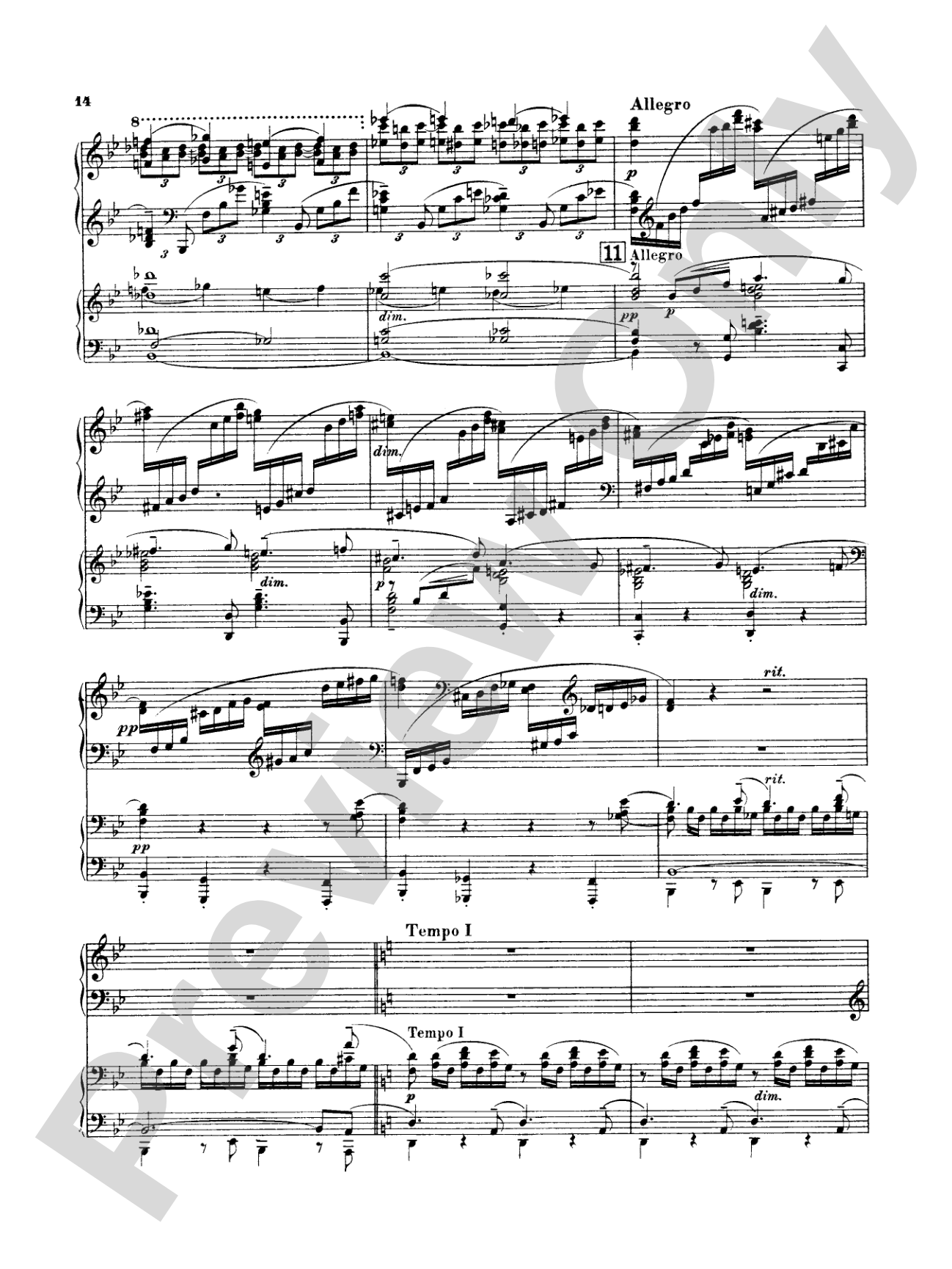 Rachmaninoff: Piano Concerto No. 3 in D Minor, Op. 30: Piano Duo (2 Pianos, 4 Hands) Book (2 copies required)