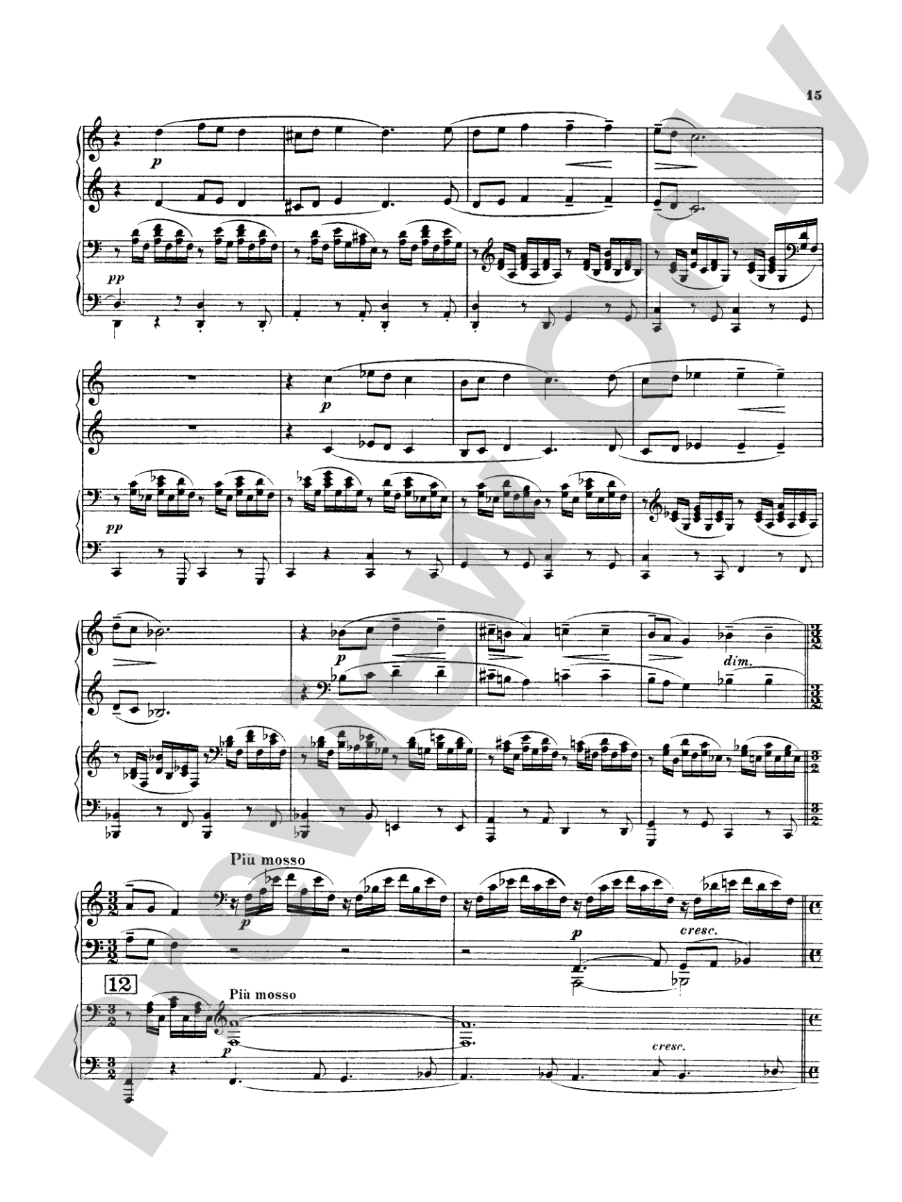 Rachmaninoff: Piano Concerto No. 3 in D Minor, Op. 30: Piano Duo (2 Pianos, 4 Hands) Book (2 copies required)