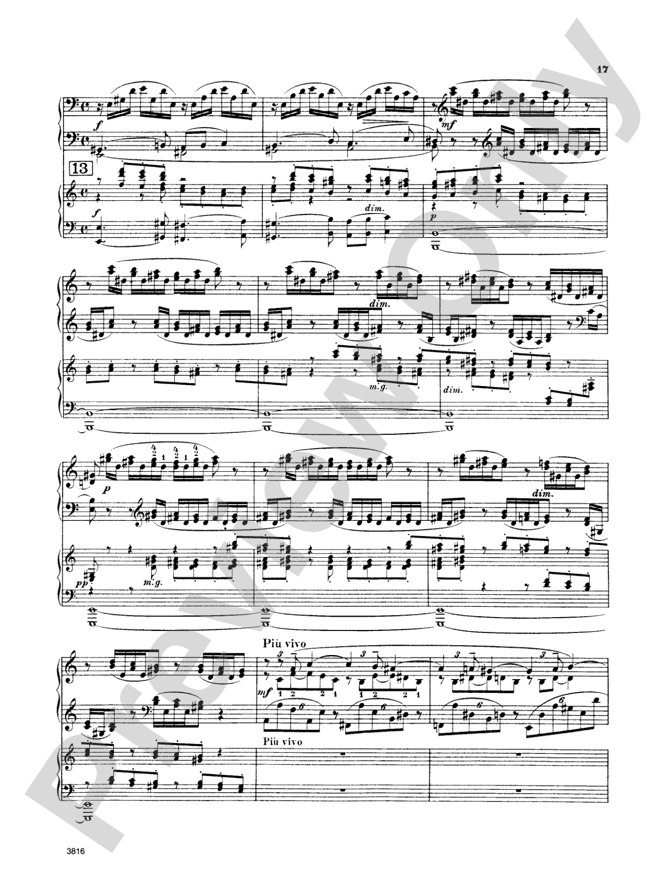 Rachmaninoff: Piano Concerto No. 3 in D Minor, Op. 30: Piano Duo (2 Pianos, 4 Hands) Book (2 copies required)
