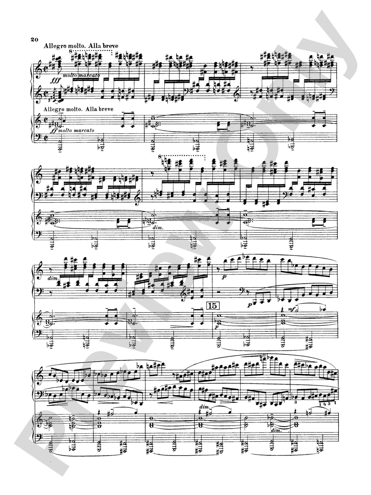 Rachmaninoff: Piano Concerto No. 3 in D Minor, Op. 30: Piano Duo (2 Pianos, 4 Hands) Book (2 copies required)
