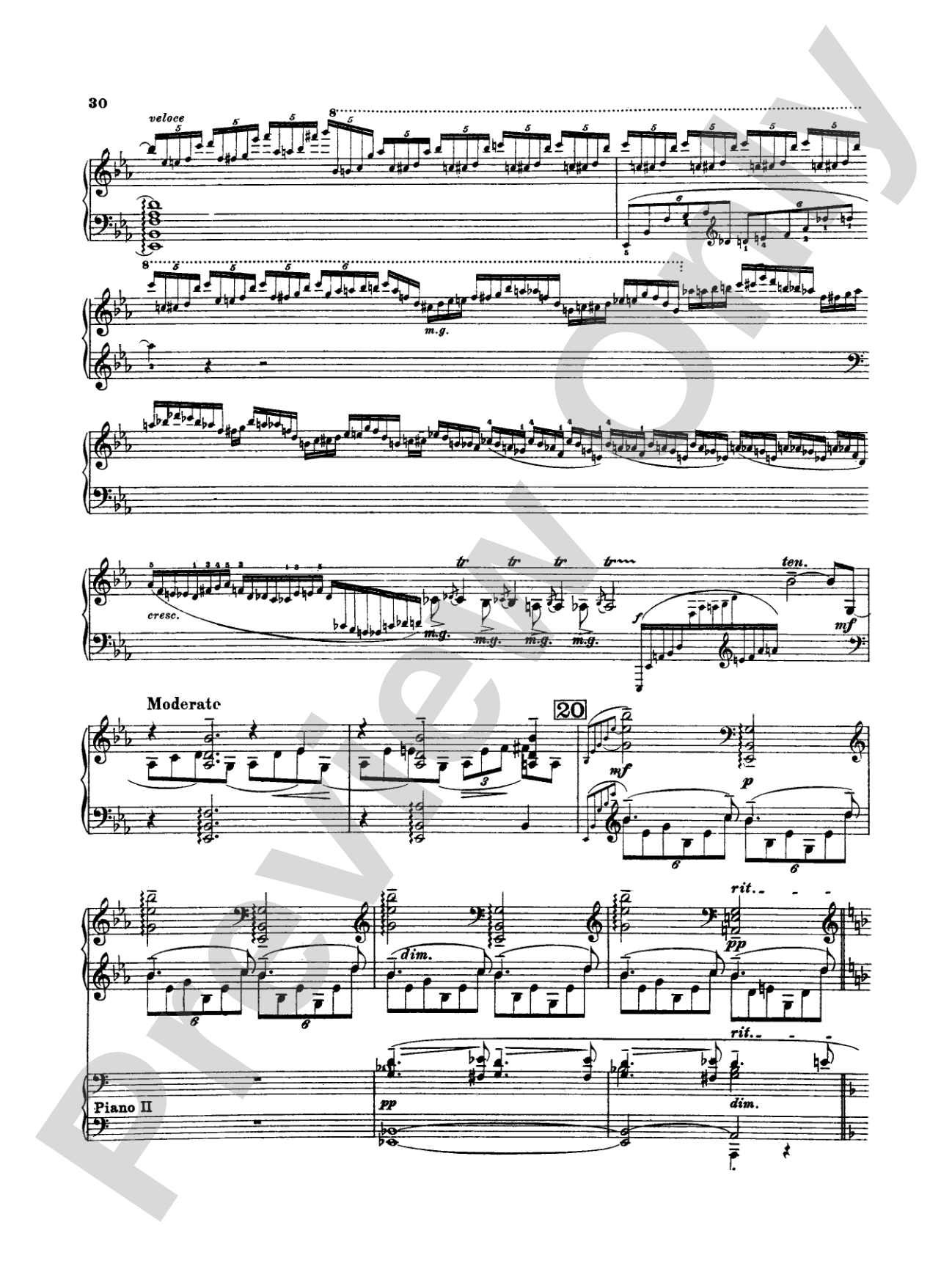 Rachmaninoff: Piano Concerto No. 3 in D Minor, Op. 30: Piano Duo (2 Pianos, 4 Hands) Book (2 copies required)