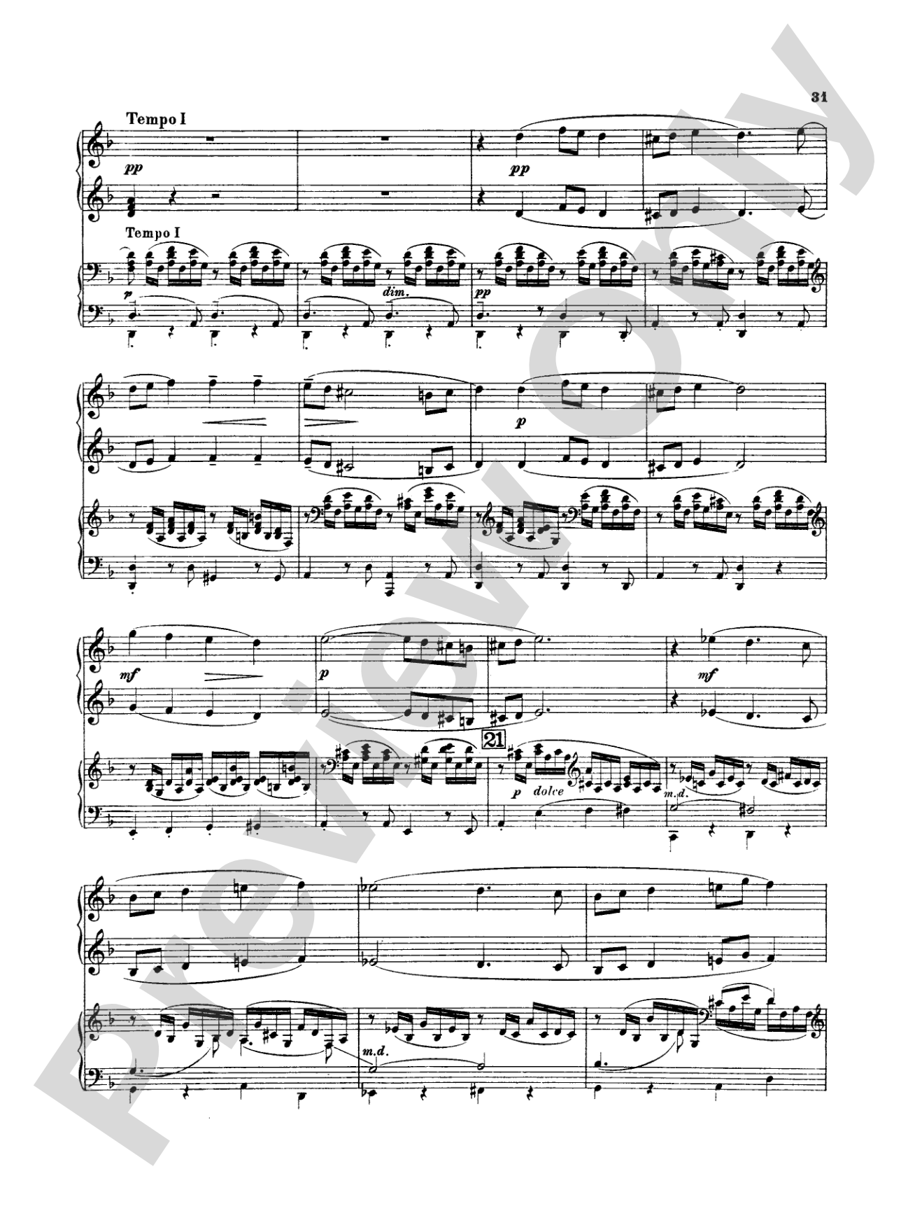 Rachmaninoff: Piano Concerto No. 3 in D Minor, Op. 30: Piano Duo (2 Pianos, 4 Hands) Book (2 copies required)