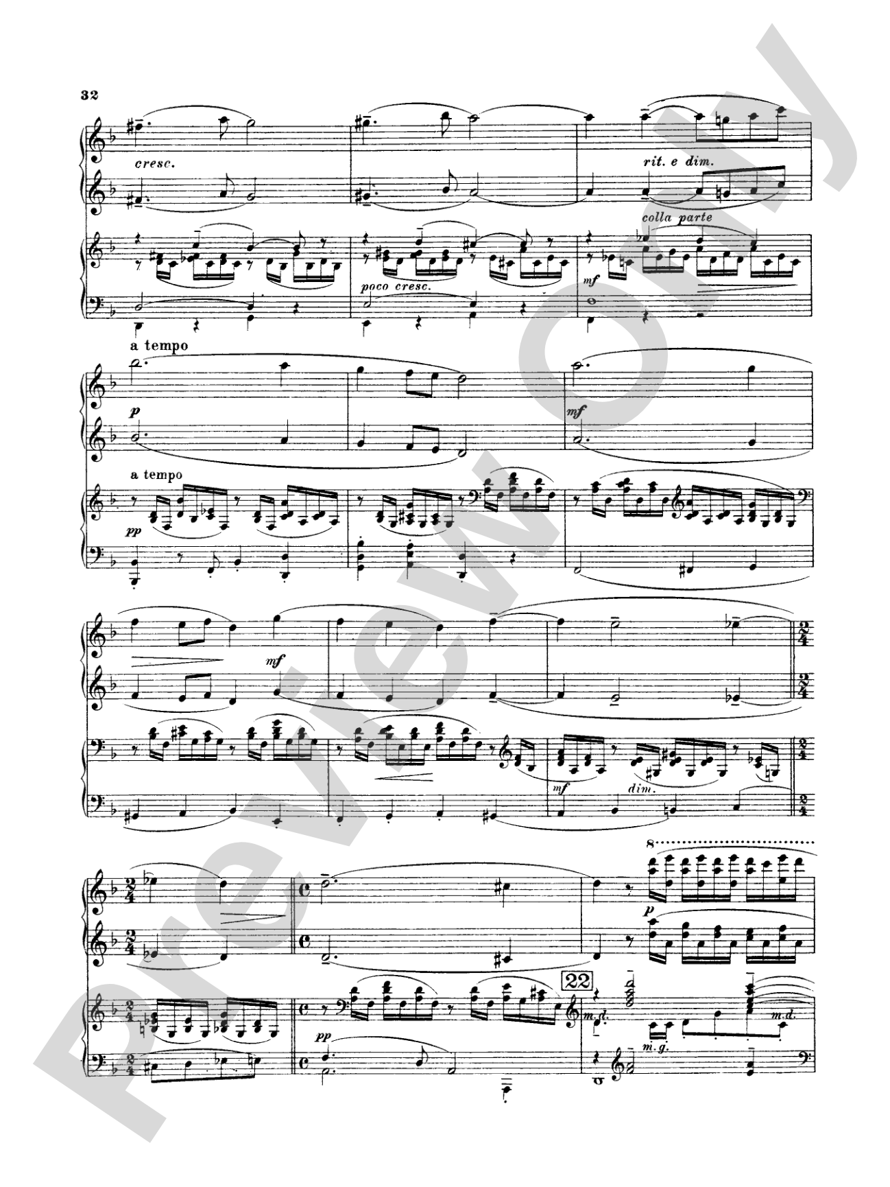 Rachmaninoff: Piano Concerto No. 3 in D Minor, Op. 30: Piano Duo (2 Pianos, 4 Hands) Book (2 copies required)