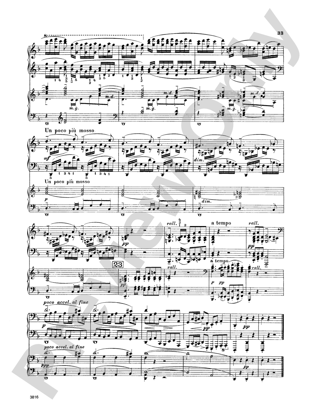 Rachmaninoff: Piano Concerto No. 3 in D Minor, Op. 30: Piano Duo (2 Pianos, 4 Hands) Book (2 copies required)